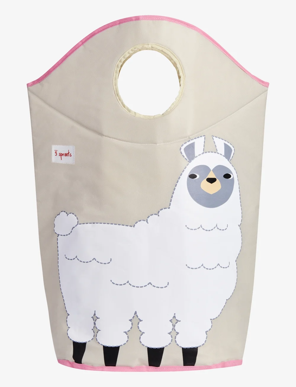 3 Sprouts - Laundry Basket - aufbewahrungskörbe - white - llama - 1