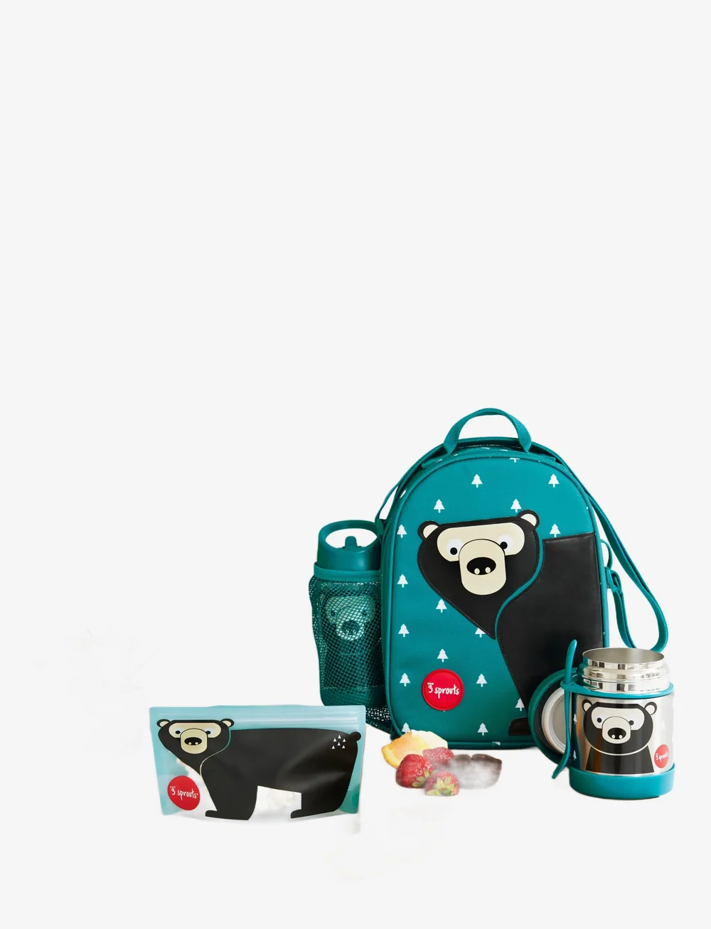 3 Sprouts - 3 Sprouts Lunch Bag, Bear/Teal - lõunasöögikarbid - green - 1