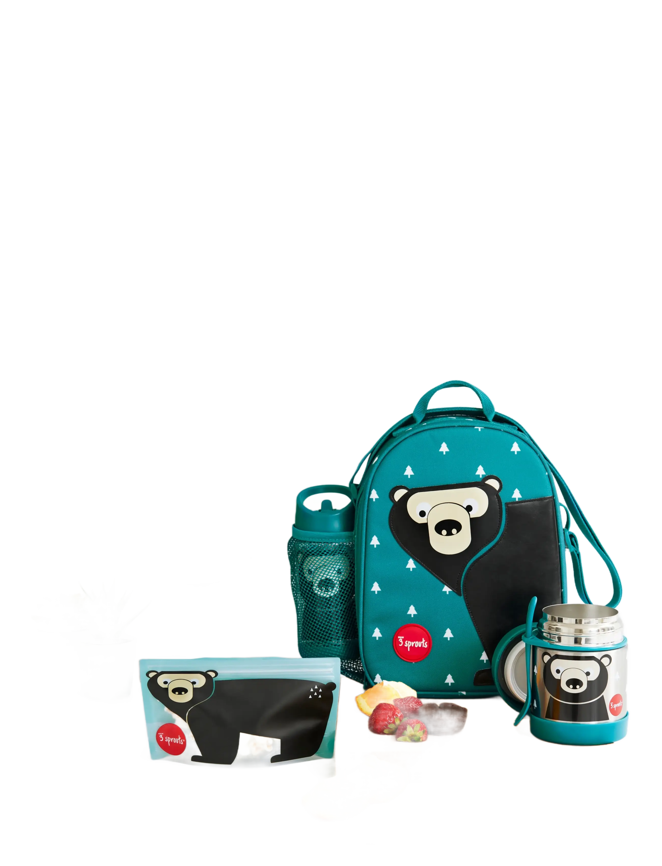 3 Sprouts - 3 Sprouts Lunch Bag, Bear/Teal - lõunasöögikarbid - green - 1