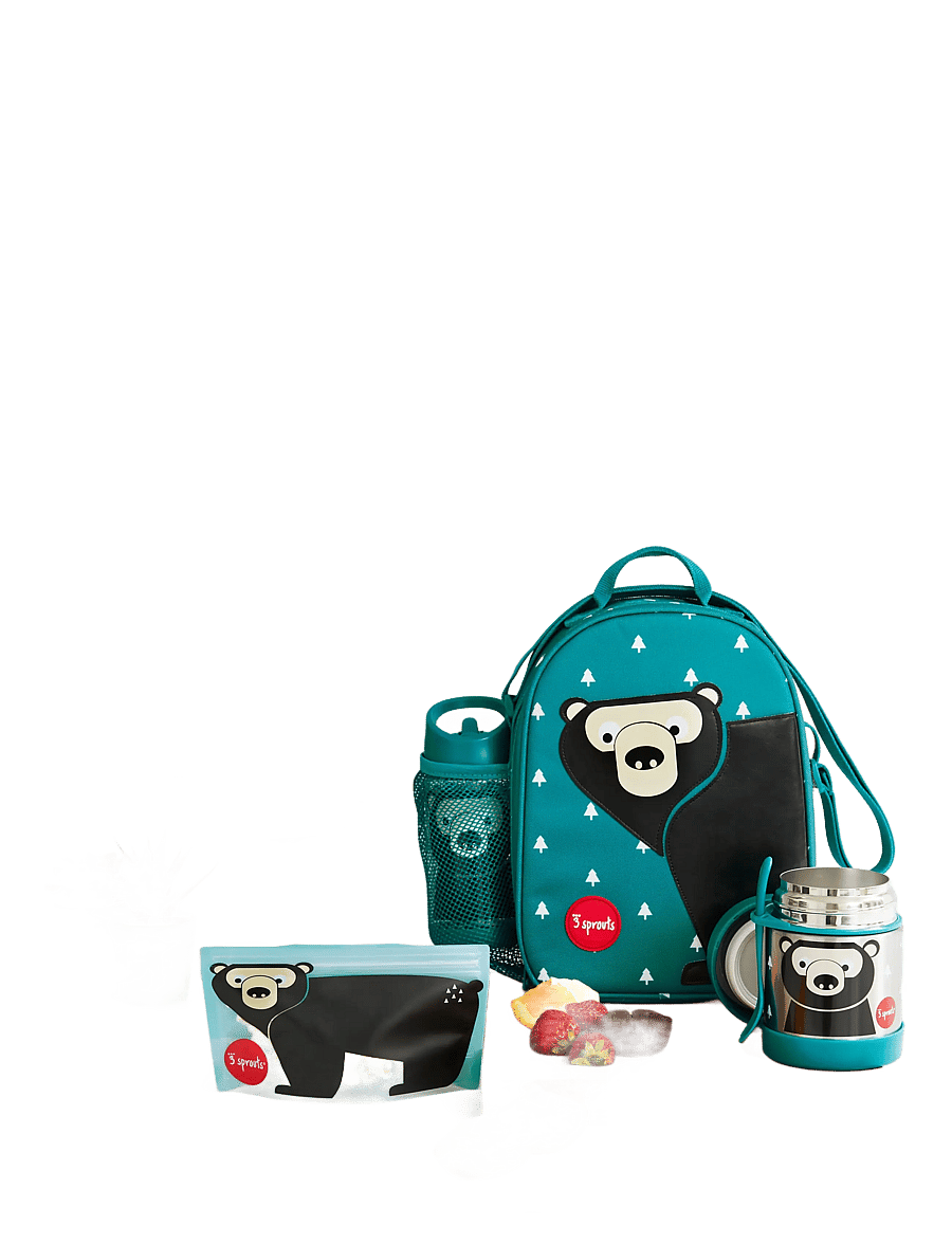 3 Sprouts - 3 Sprouts Lunch Bag, Bear/Teal - lõunasöögikarbid - green - 1