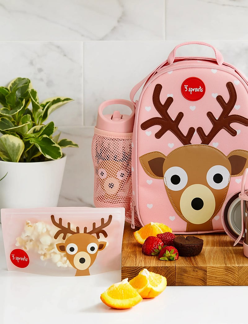 3 Sprouts - 3 Sprouts Lunch Bag, Deer/Pink - lunch boxes - pink - 0