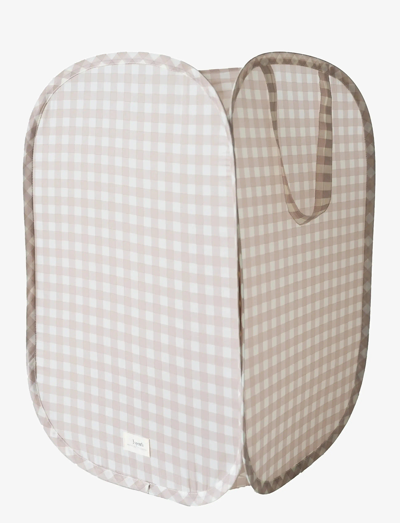 3 Sprouts - 3 Sprouts Pop-Up Laundry Hamper, Gingham beige - aufbewahrungsboxen - beige - 1