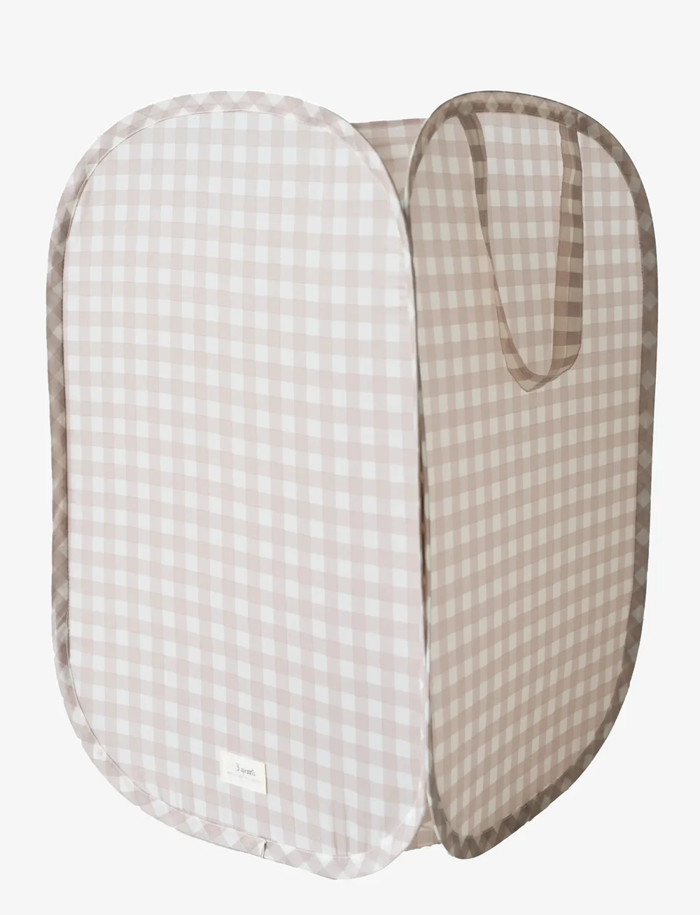 3 Sprouts - 3 Sprouts Pop-Up Laundry Hamper, Gingham beige - aufbewahrungsboxen - beige - 1
