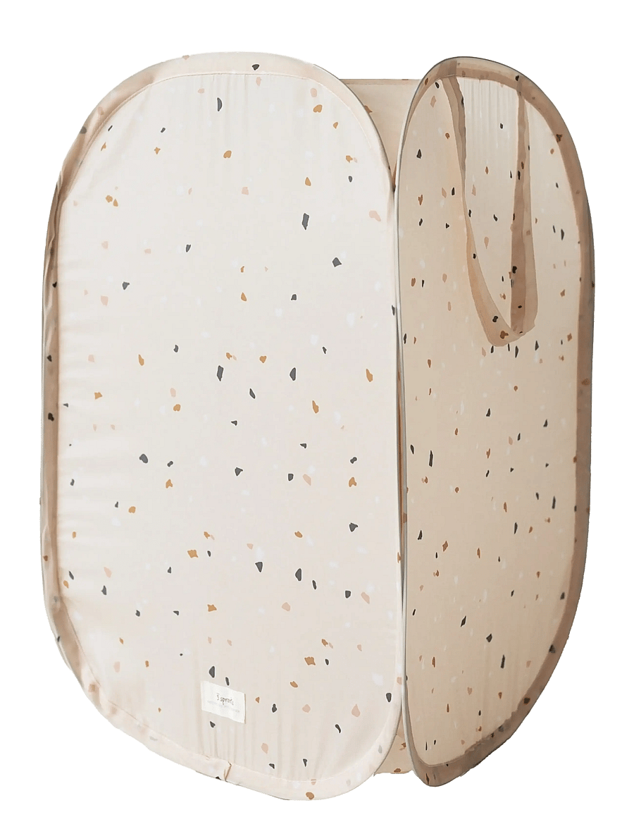 3 Sprouts - 3 Sprouts Pop-Up Laundry Hamper, Terrazzo beige - aufbewahrungsboxen - beige - 1