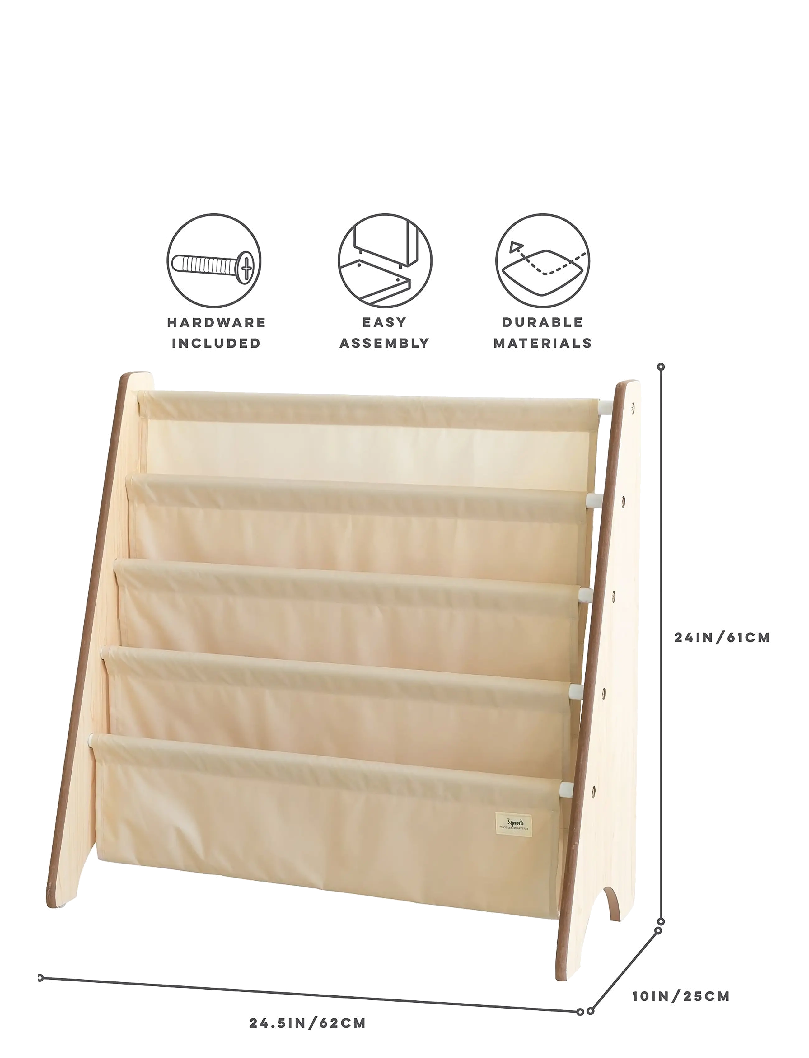 3 Sprouts - 3 Sprouts Bookcase, Beige - riiulid - beige - 2
