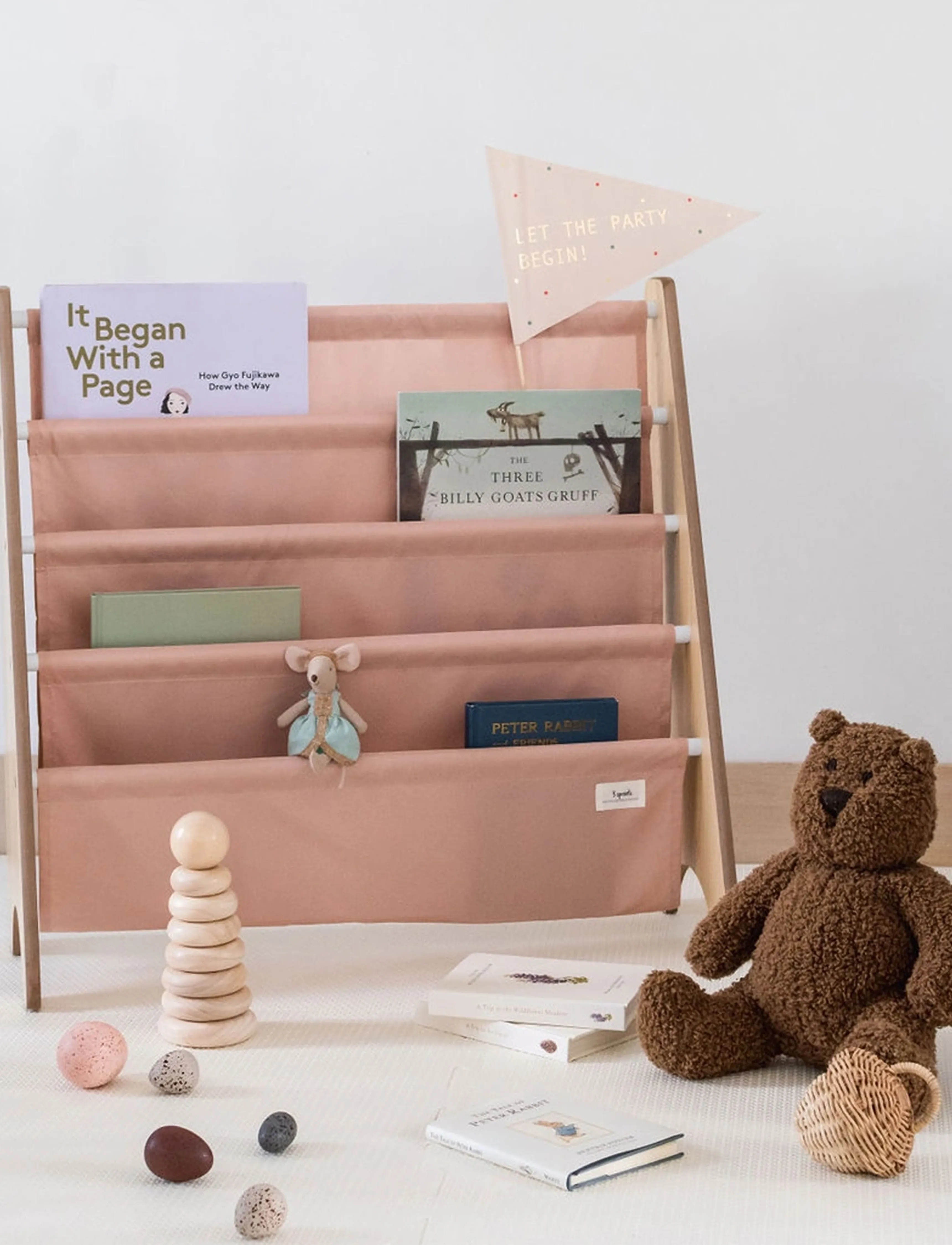 3 Sprouts 3 Sprouts Book Rack, Clay, One Size, Pink, Møbler > Hylder, Børn