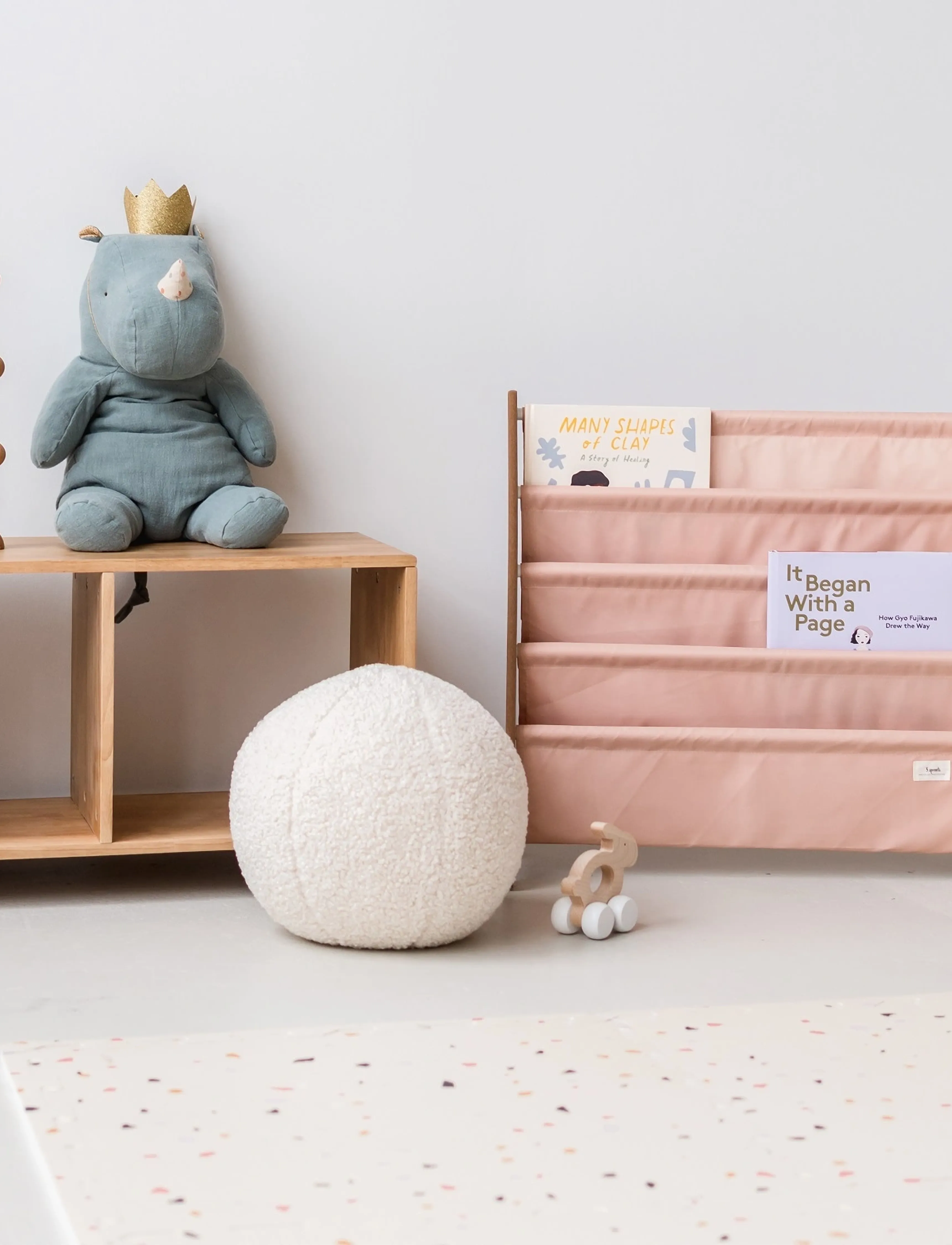 3 Sprouts - 3 Sprouts Book Rack, Clay - hylder - pink - 5