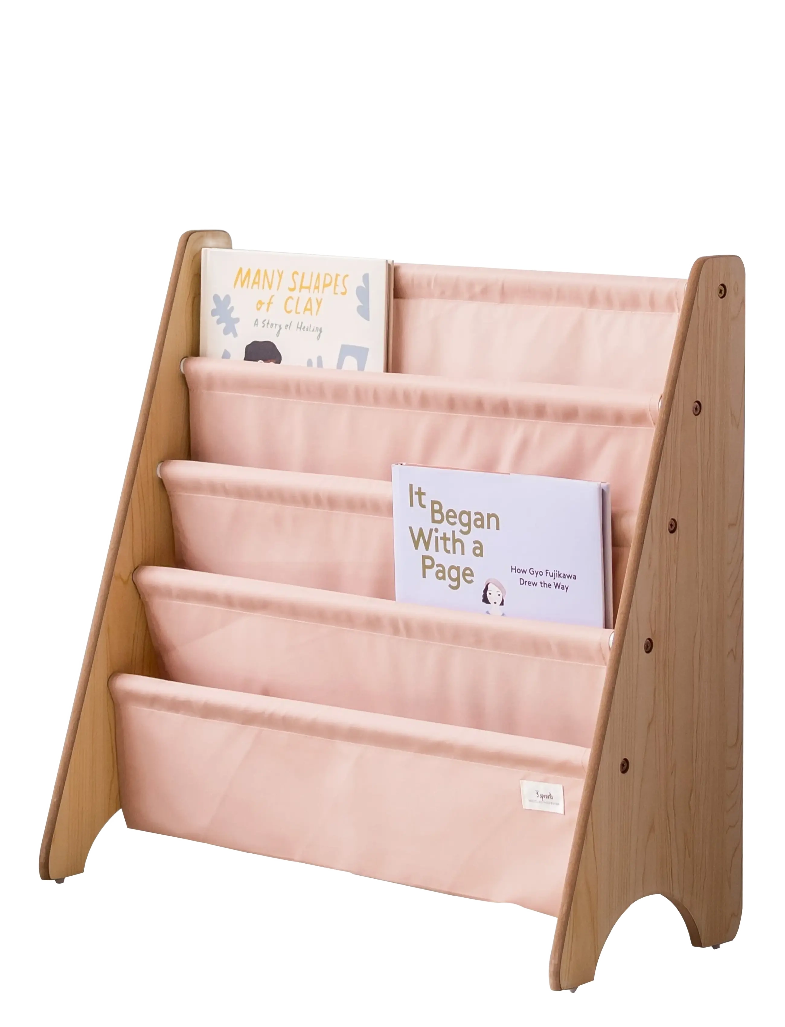 3 Sprouts - 3 Sprouts Book Rack, Clay - hylder - pink - 2