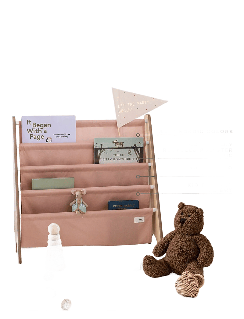 3 Sprouts - 3 Sprouts Book Rack, Clay - hyllor - pink - 3