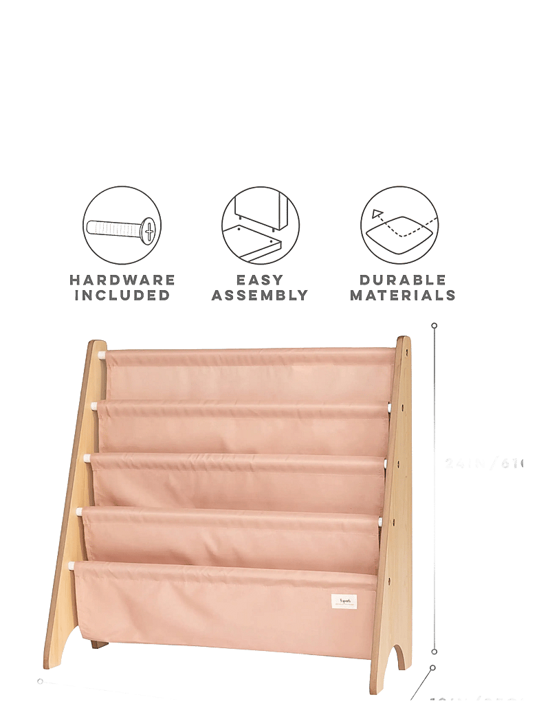 3 Sprouts - 3 Sprouts Book Rack, Clay - hyllor - pink - 4