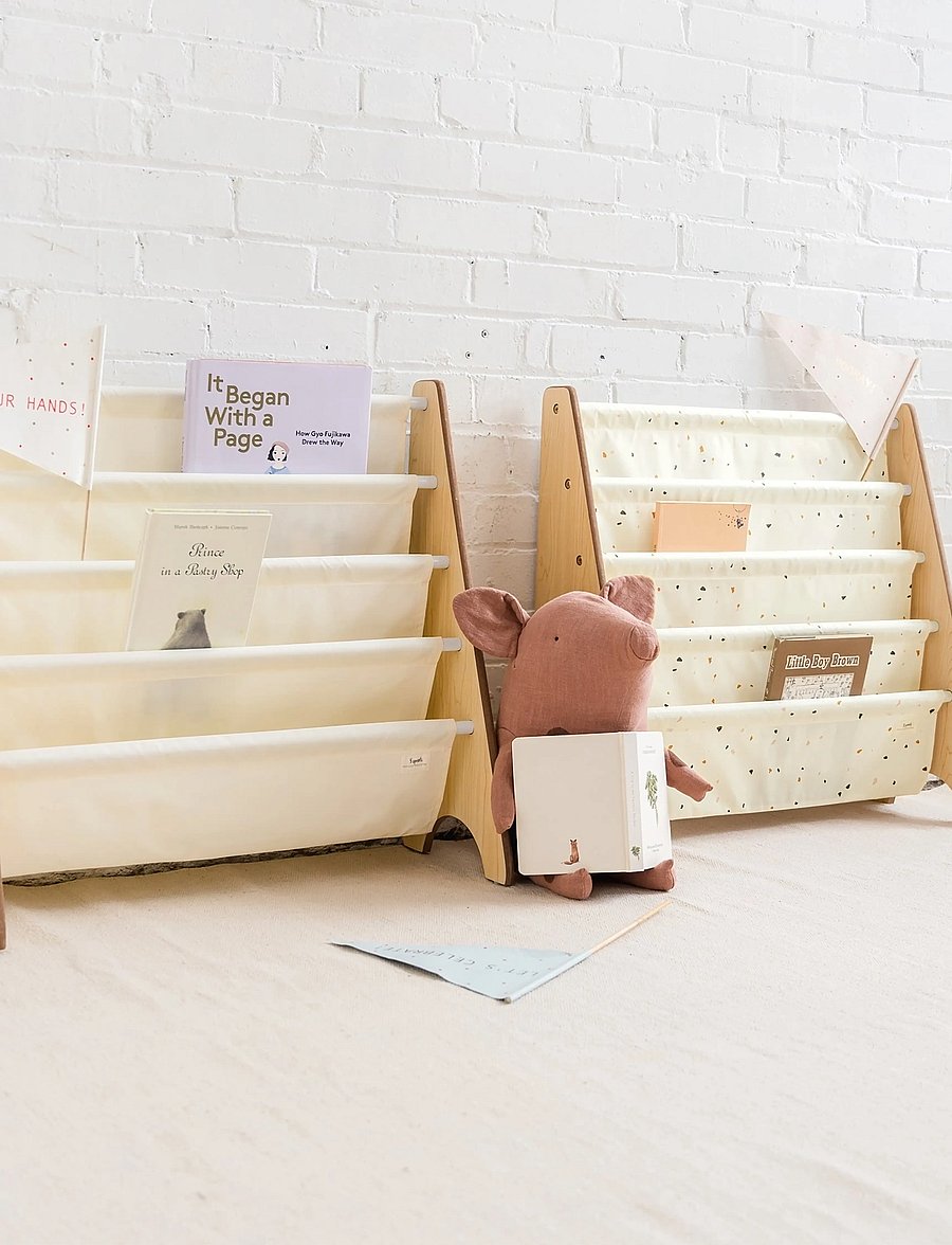 3 Sprouts - 3 Sprouts Book Rack, Cream - hillur - beige - 5