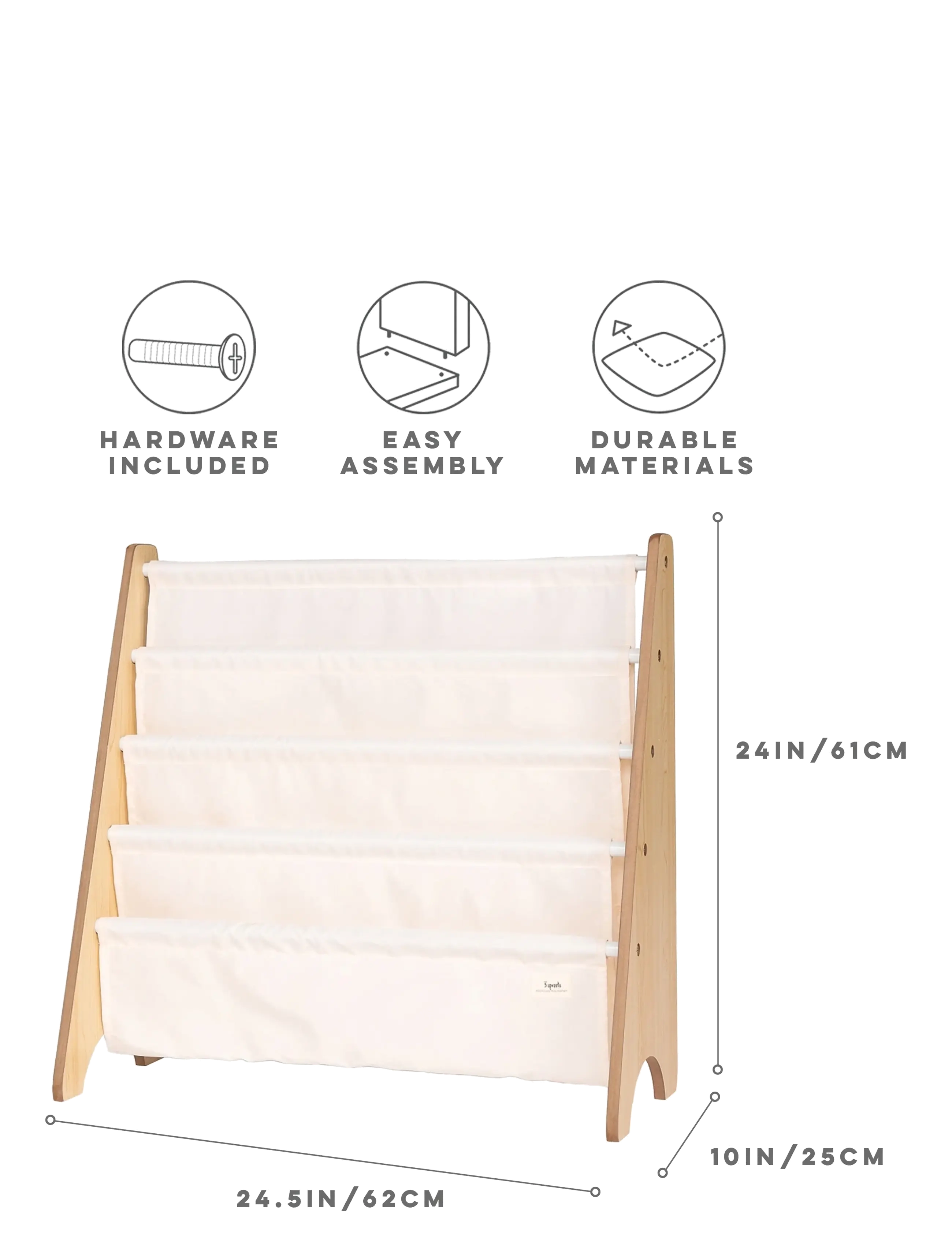 3 Sprouts - 3 Sprouts Book Rack, Cream - hillur - beige - 3