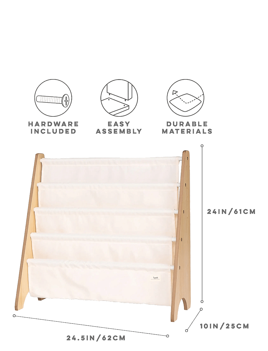 3 Sprouts - 3 Sprouts Book Rack, Cream - hillur - beige - 3