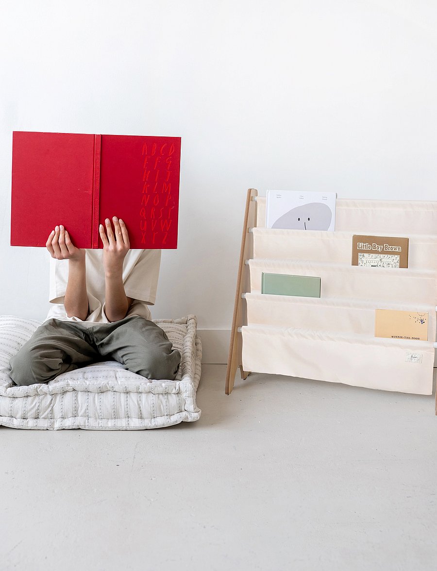 3 Sprouts - 3 Sprouts Book Rack, Terrazzo/Clay - aufbewahrungskörbe - clay - 3