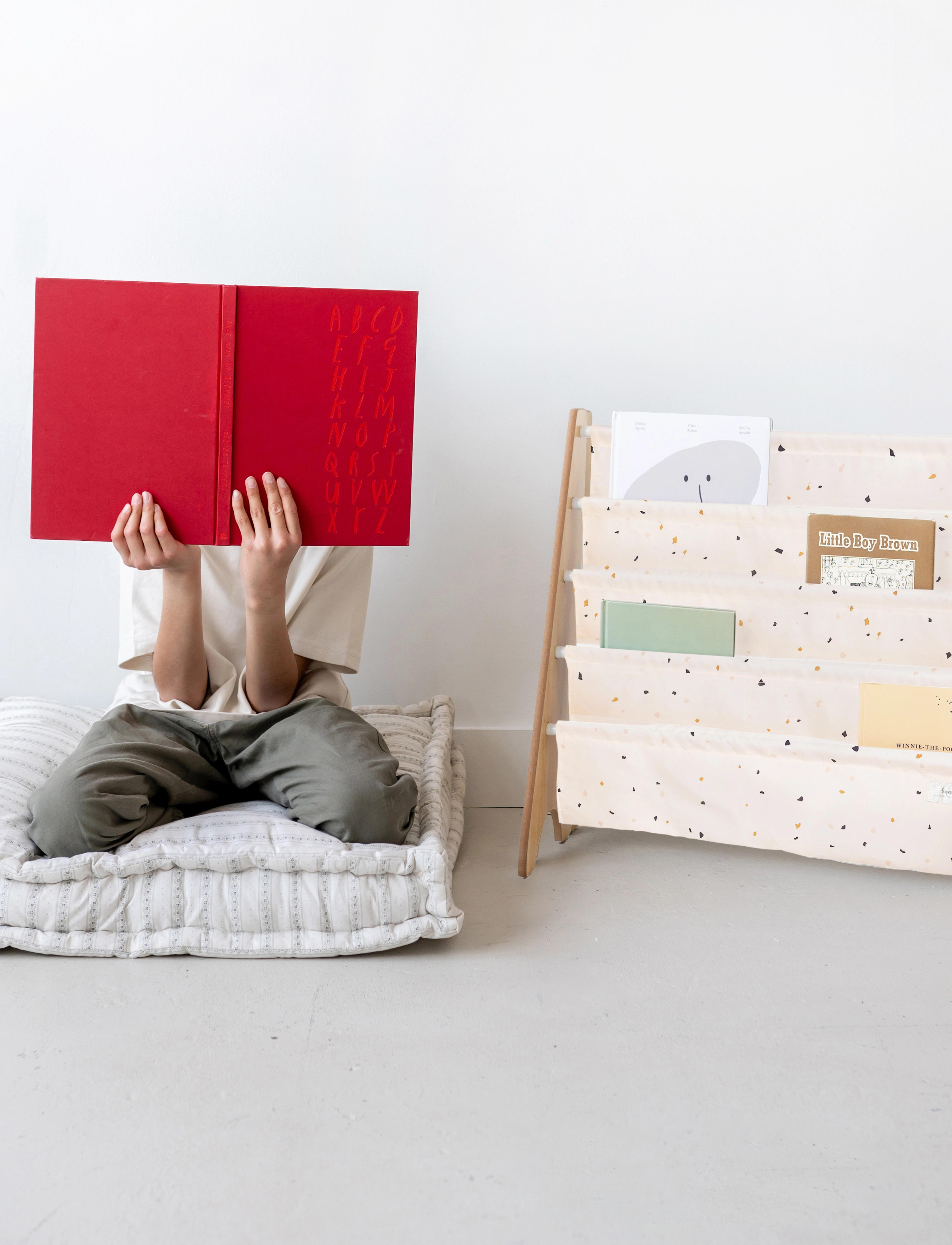 3 Sprouts - 3 Sprouts Book Rack, Terrazzo/Cream - cream - 3
