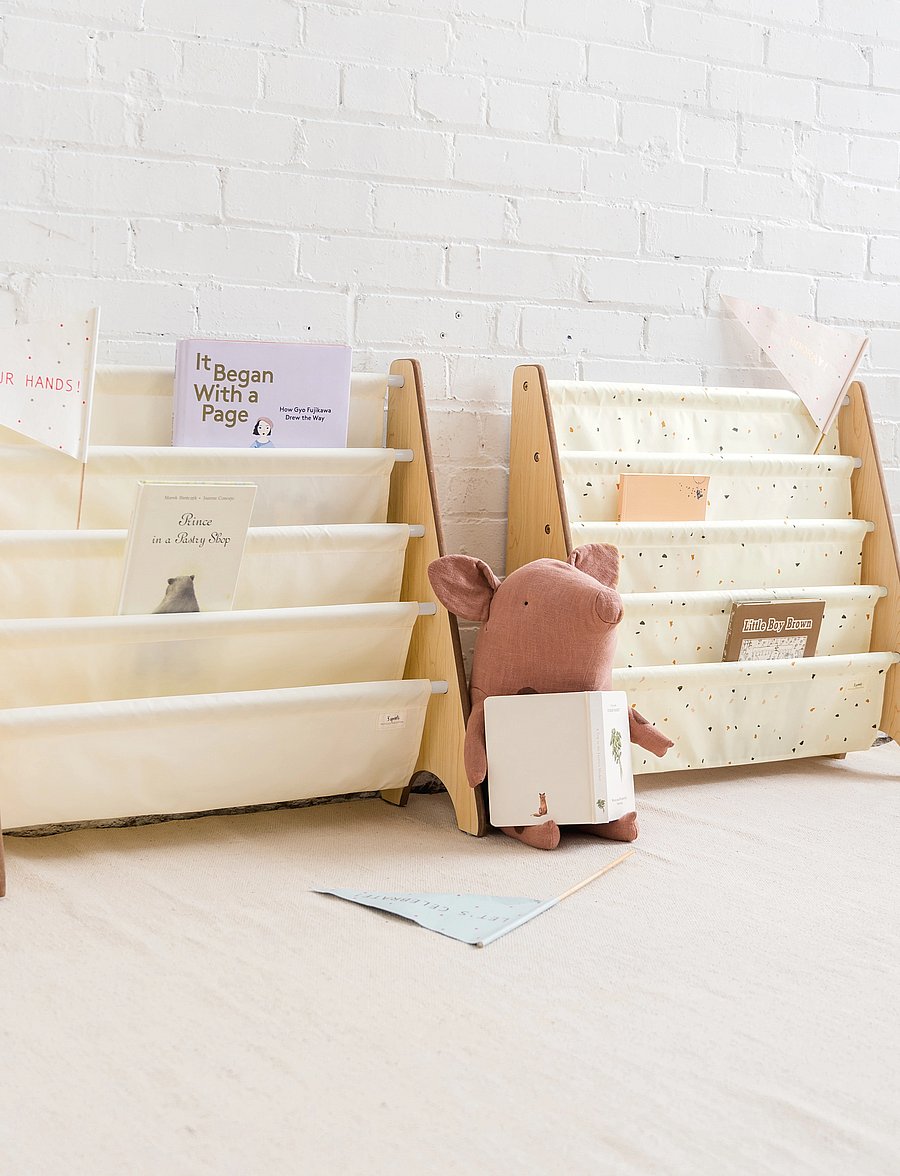 3 Sprouts - 3 Sprouts Book Rack, Terrazzo/Cream - cream - 5