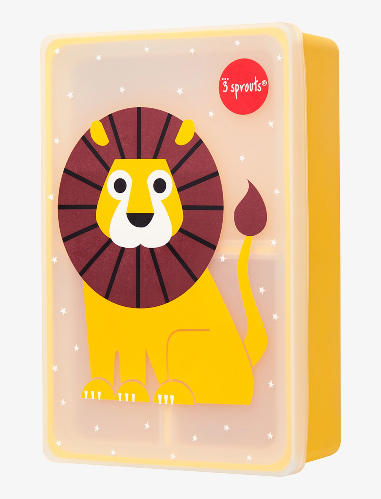 3 Sprouts Silicone Bento Food Box, Lion/Yellow, Madkasse, Gul, Str: 20.32X12.7X6.0CM
