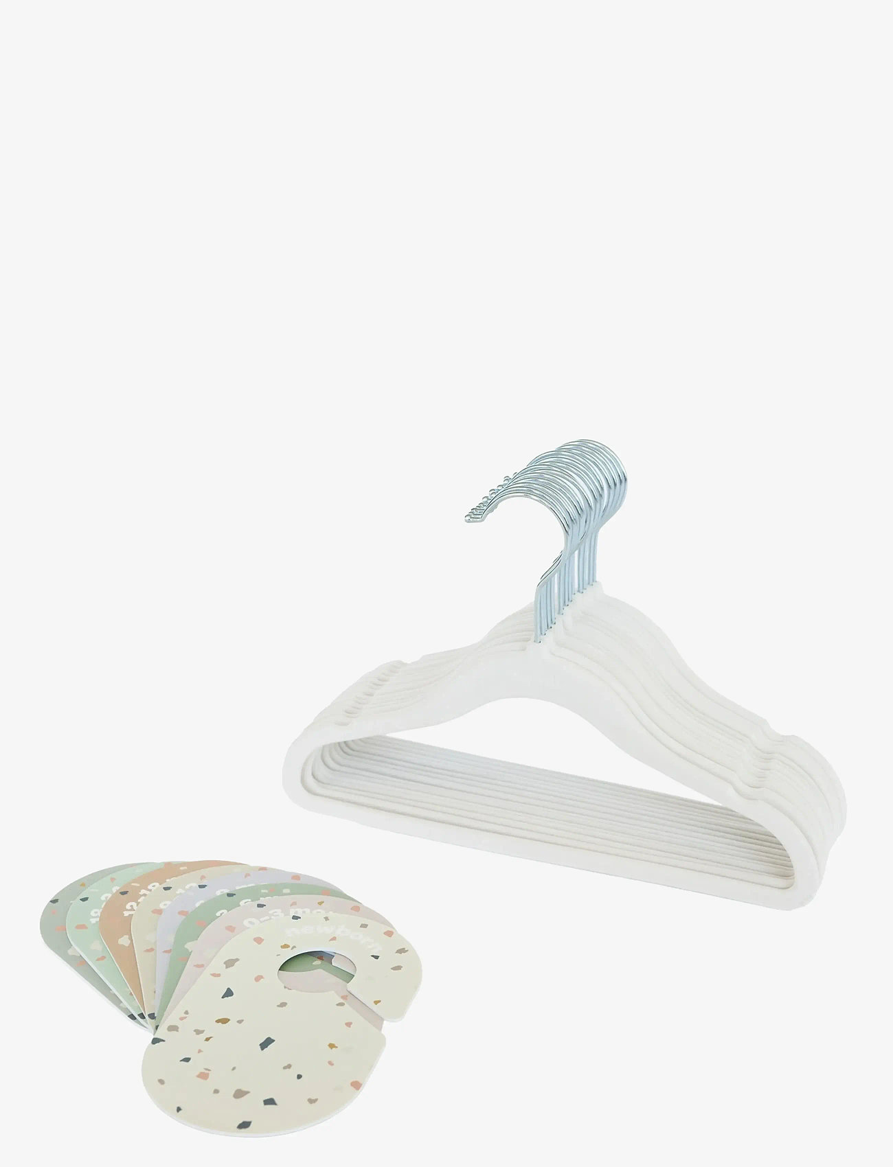3 Sprouts - 3 Sprouts Set, Velvet Hangers (15 pcs.) and Closet Divider (8 pcs.), Cream/Terrazzo - knager & bøjler - beige - 1