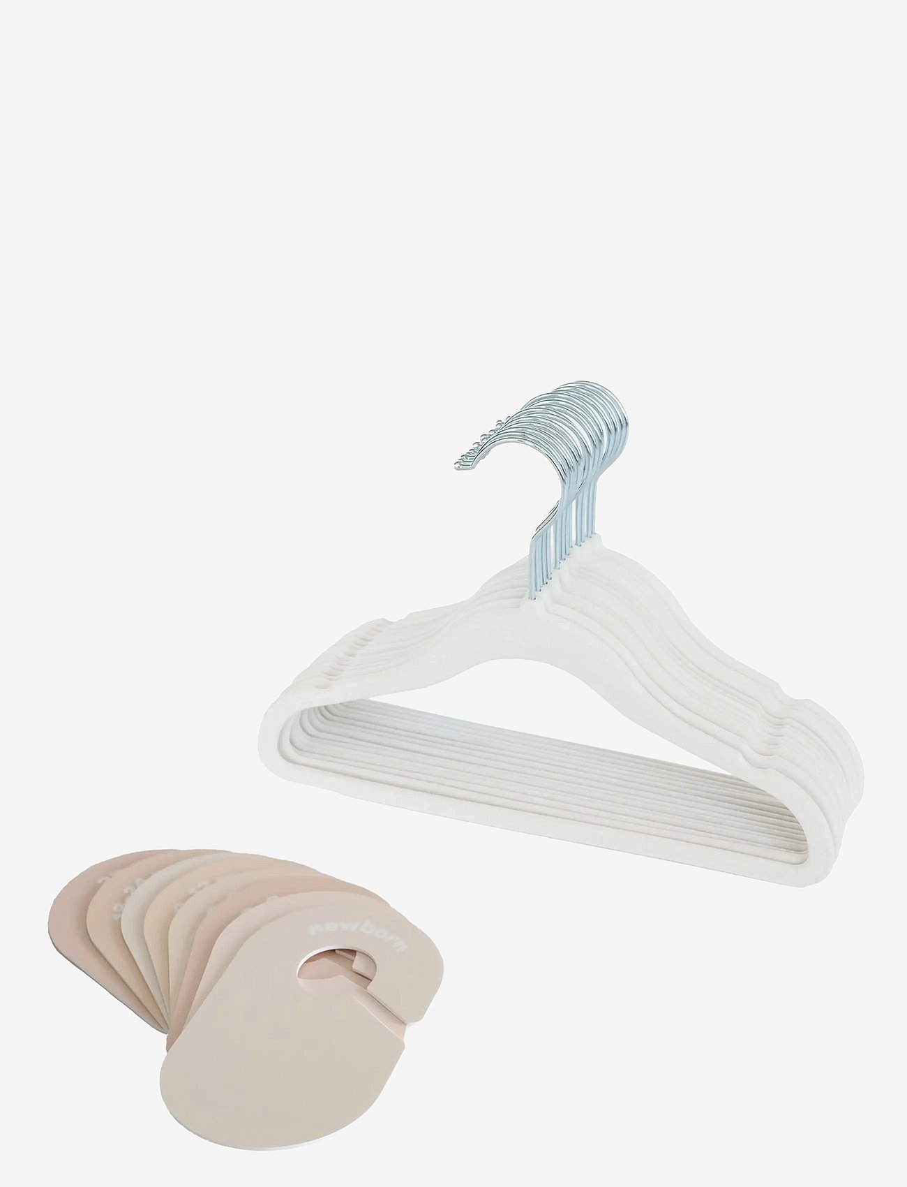 3 Sprouts 3 Sprouts Set, Velvet Hangers (15 Pieces) And Closet Dividers (8 Pieces), Cream Neutral - Cream - ONE SIZE