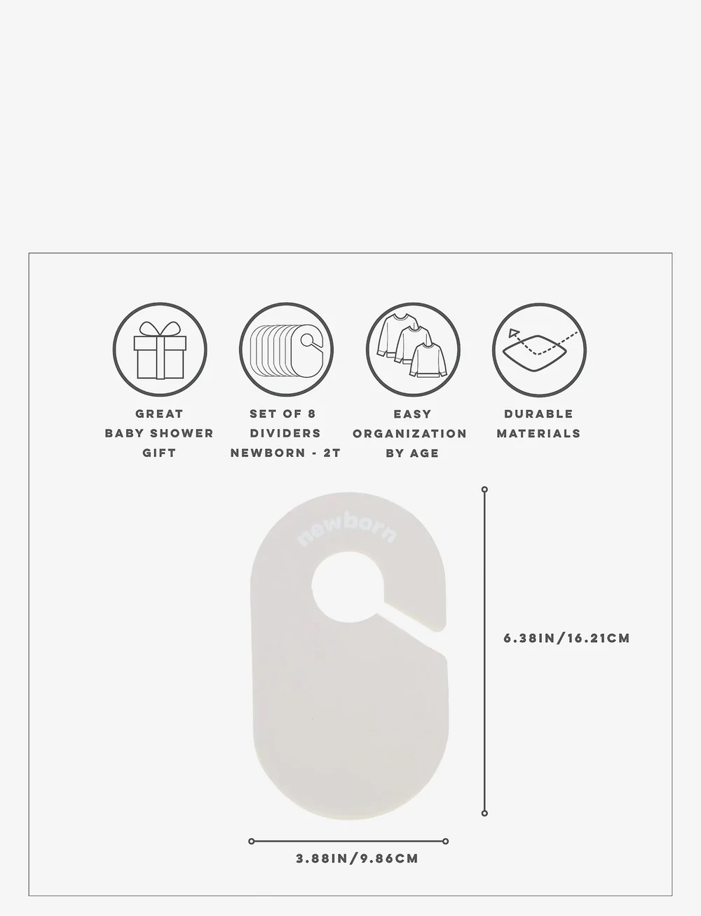 3 Sprouts - 3 Sprouts Set, Velvet Hangers (15 pieces) and Closet Dividers (8 pieces), Cream neutral - konksud ja riputid - beige - 3