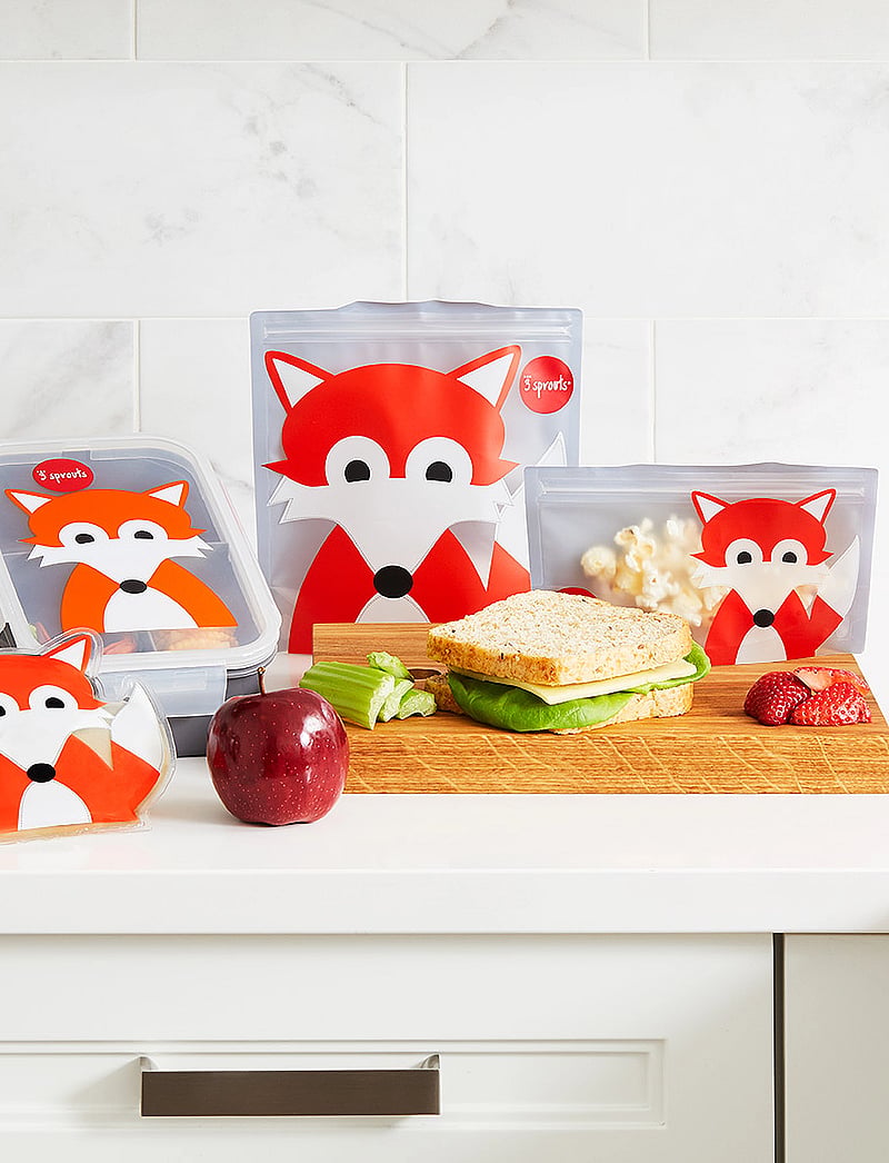 3 Sprouts - 3 Sprouts Snack Bag (2 pack), Fox/Grey - brotdosen - grey - 2