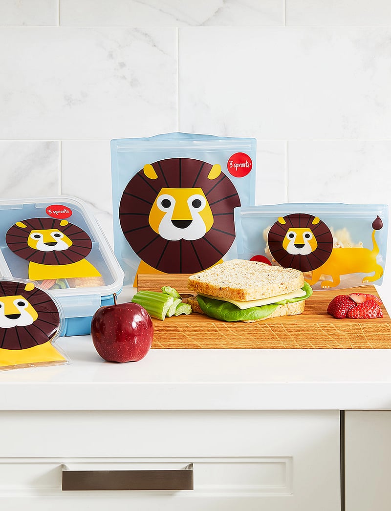 3 Sprouts - 3 Sprouts Snack Bag (2 pack), Lion/Blue - brotdosen - blue - 3