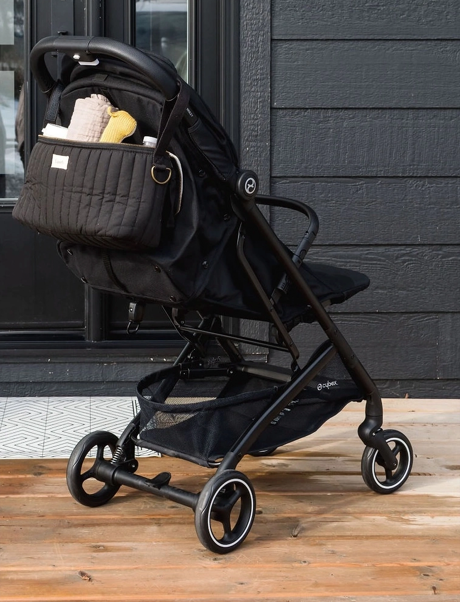 3 Sprouts - 3 Sprouts Stroller Organizer, Quilt/Black - kinderwagen accessoires - black - 4