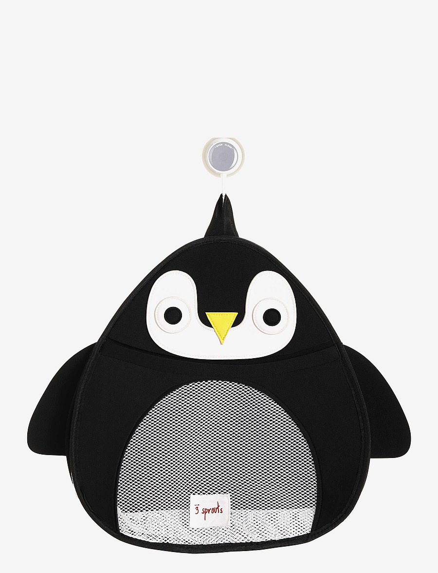 3 Sprouts - Storage bag for the bathroom - vannimänguasjad - black - penguin - 0