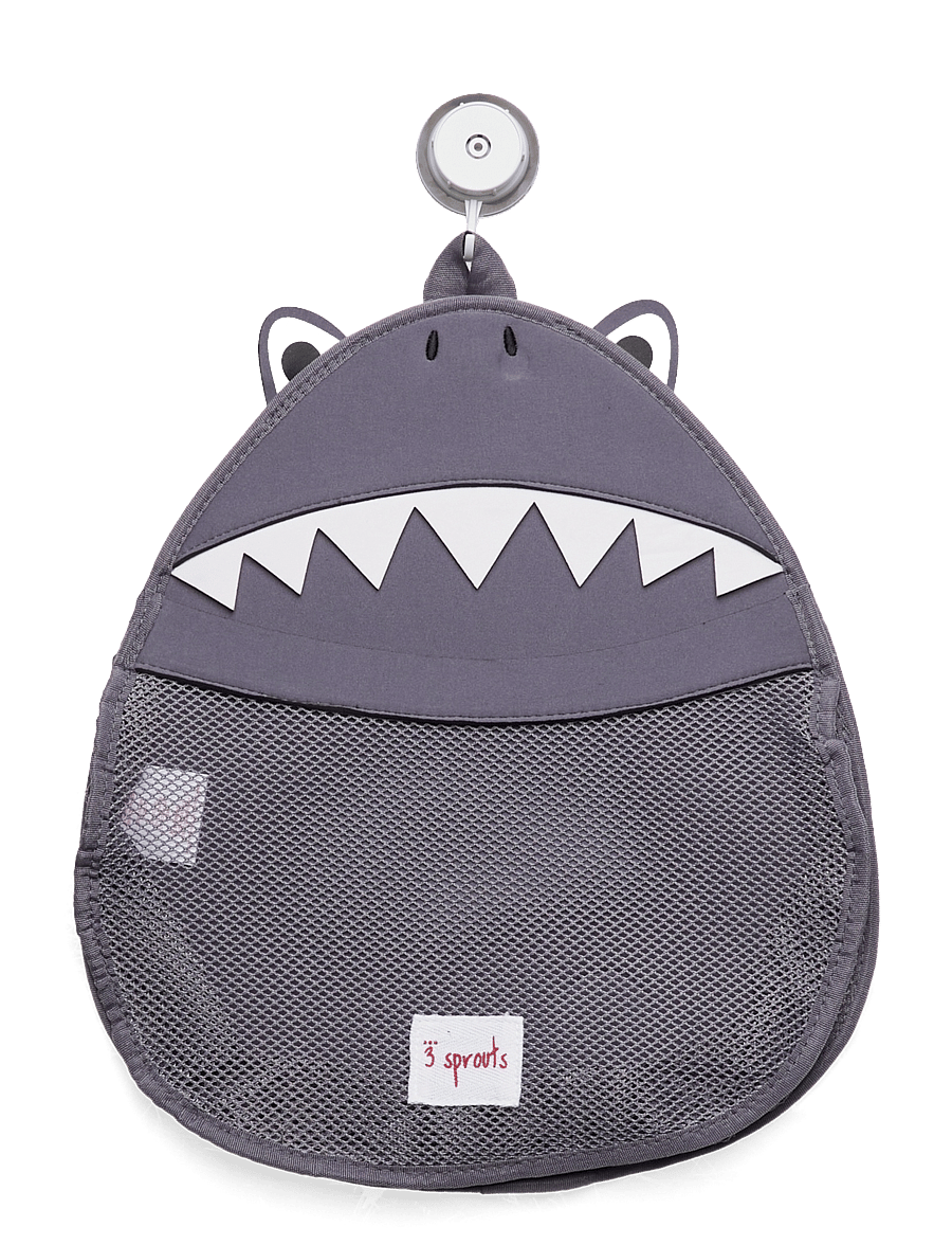 3 Sprouts - Storage bag for the bathroom - vannimänguasjad - gray - shark - 1
