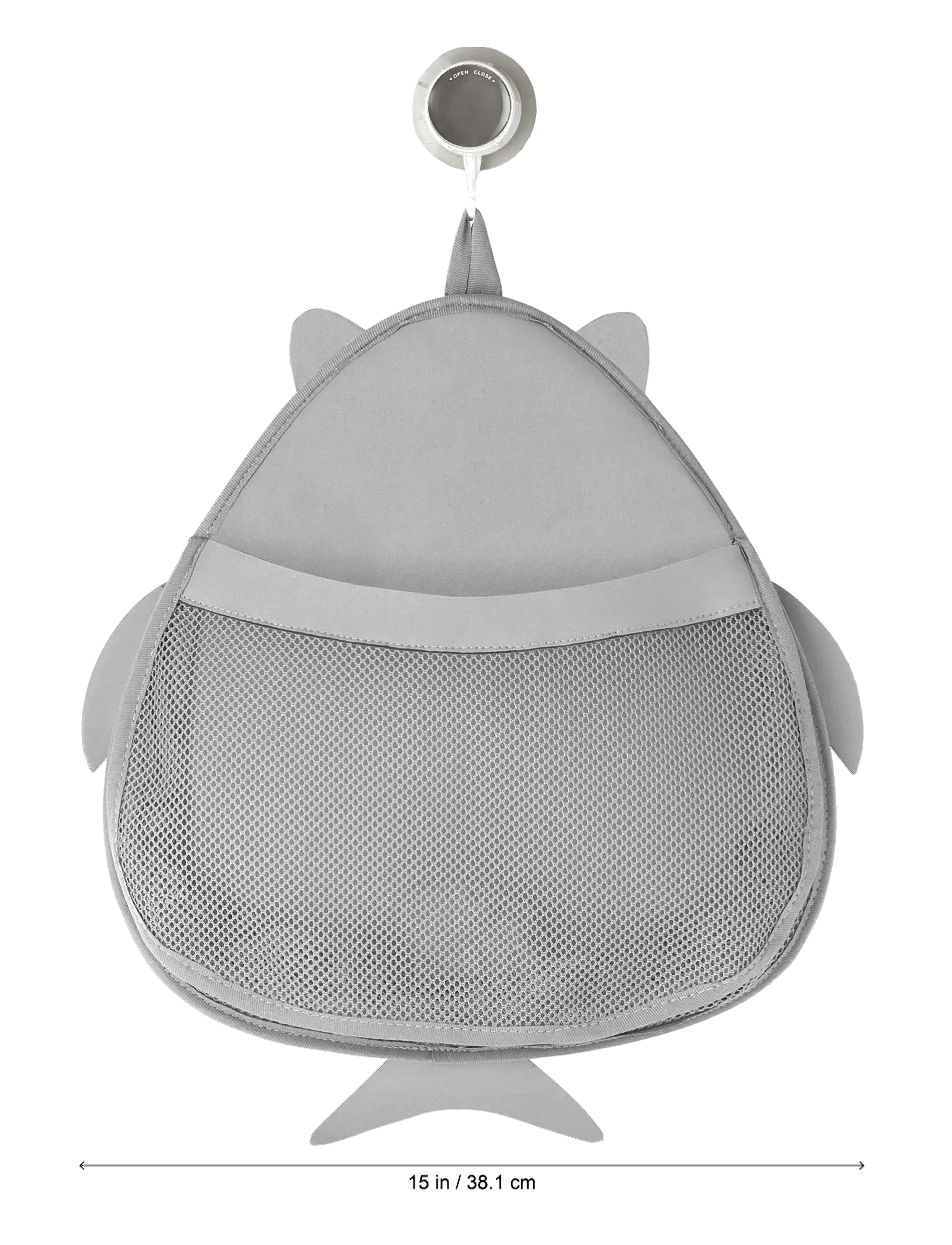 3 Sprouts - Storage bag for the bathroom - badespielzeug - gray - shark - 1