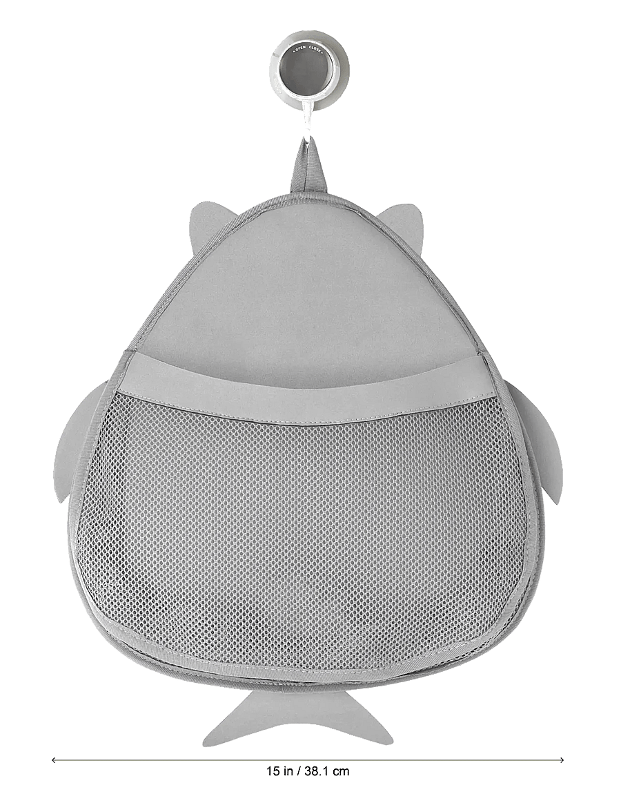 3 Sprouts - Storage bag for the bathroom - badespielzeug - gray - shark - 1