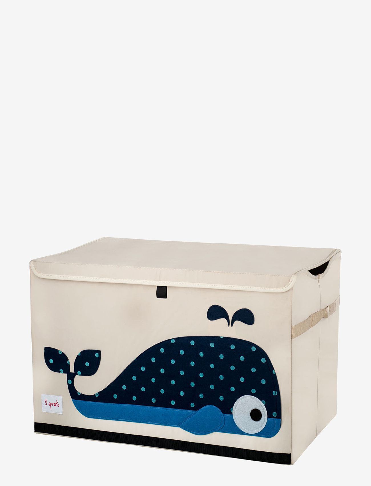 3 Sprouts - Storage basket with Lid - förvaringslådor - blue - whale - 1