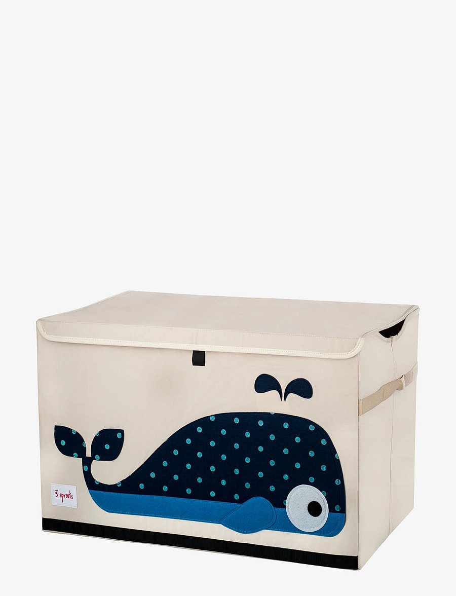 3 Sprouts - Storage basket with Lid - hoiukastid - blue - whale - 0