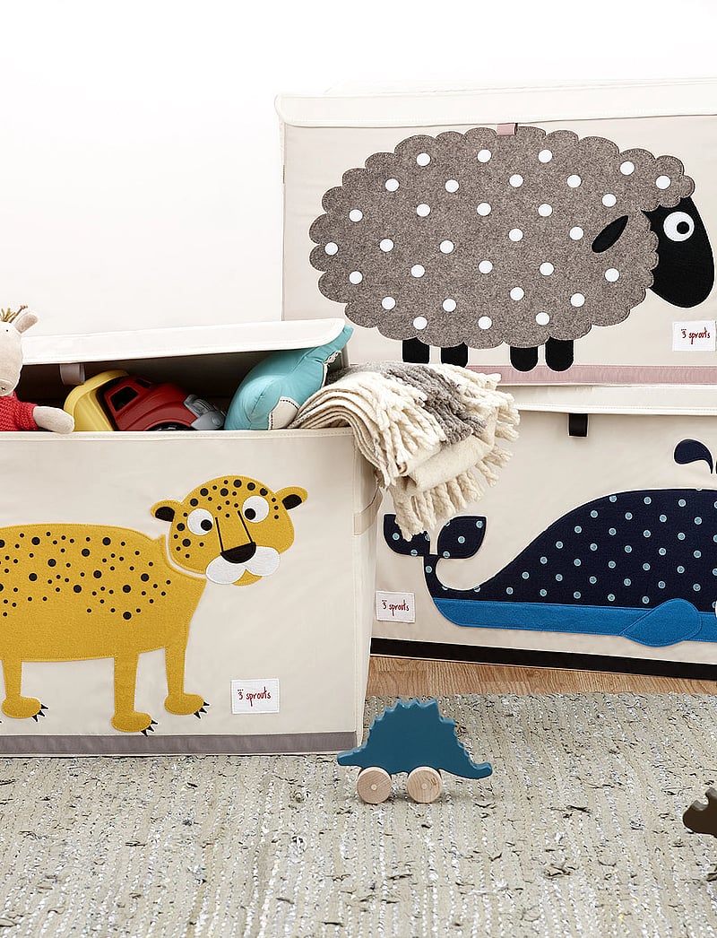 3 Sprouts - Storage basket with Lid - aufbewahrungsboxen - blue - whale - 0