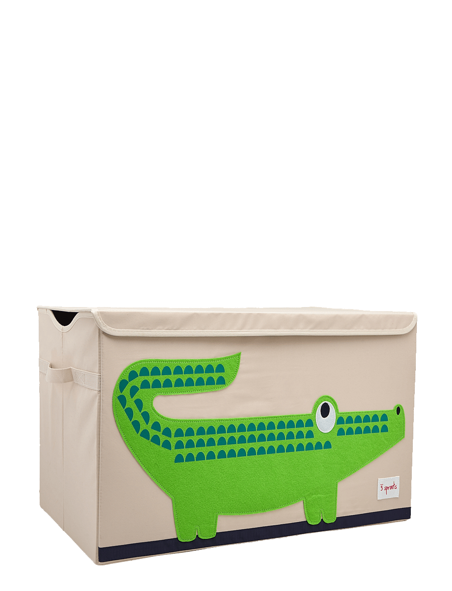 3 Sprouts - Storage basket with Lid - hoiukastid - green - crocodile - 0