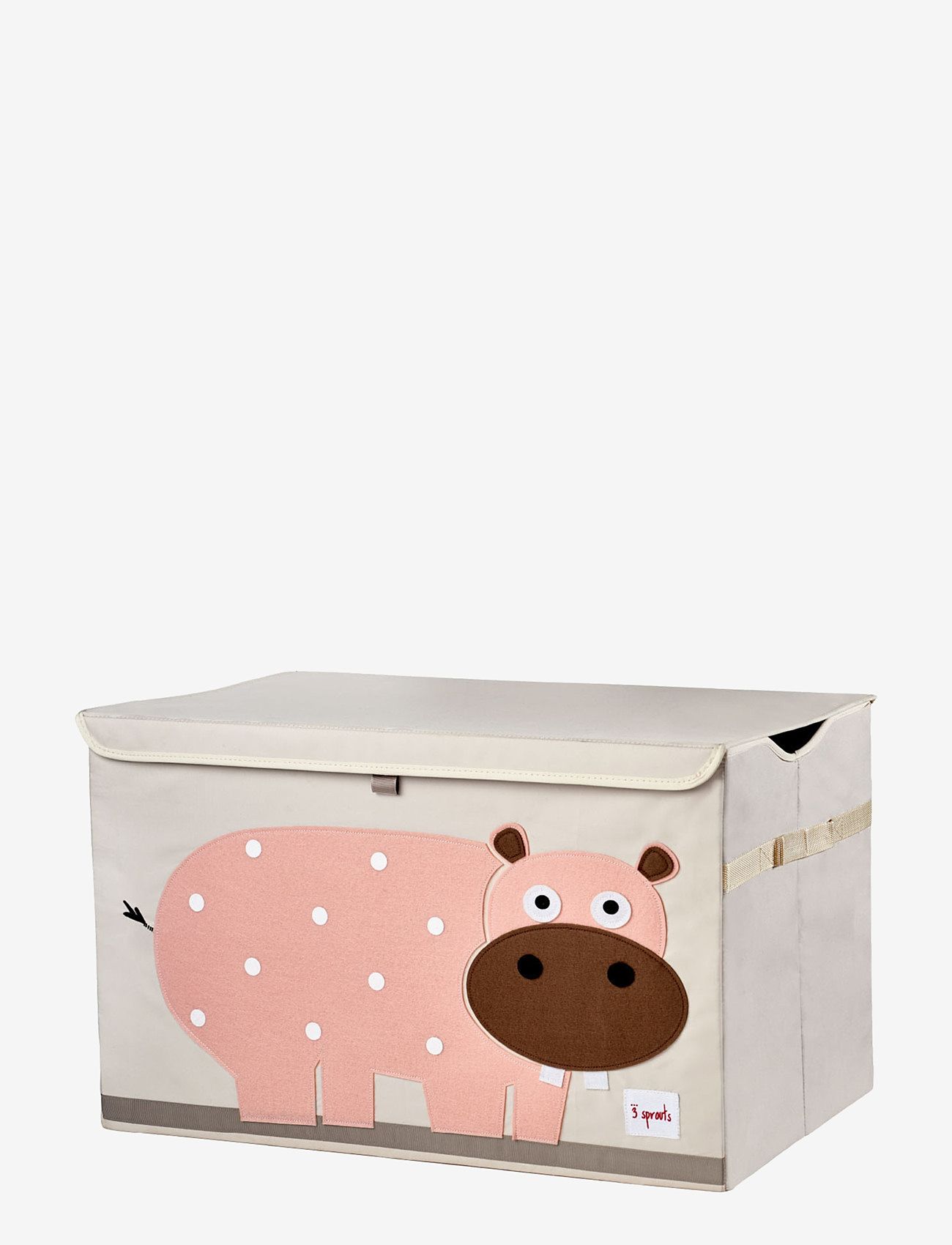 3 Sprouts - Storage basket with Lid - opbevaringskasser - pink - hippo - 1