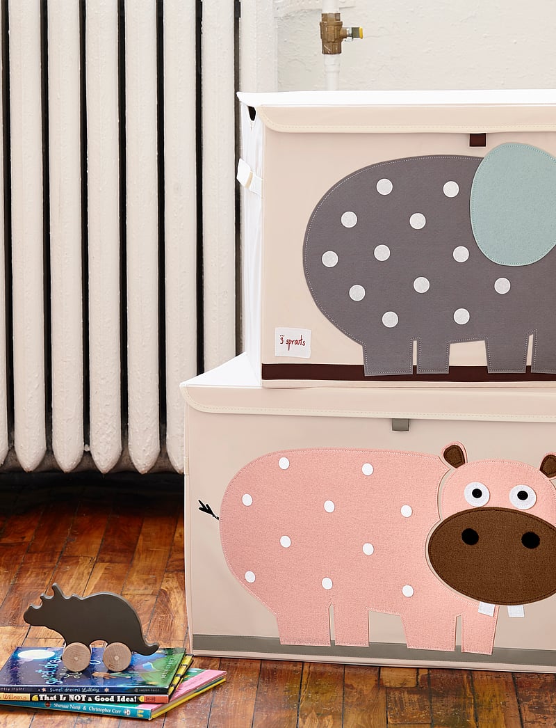 3 Sprouts - Storage basket with Lid - aufbewahrungsboxen - pink - hippo - 0