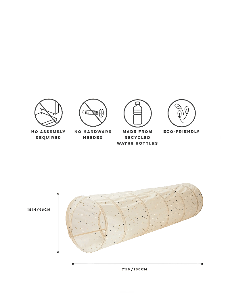 3 Sprouts - 3 Sprouts Play Tunnel, Terrazzo/Beige - lektunnlar - beige - 5