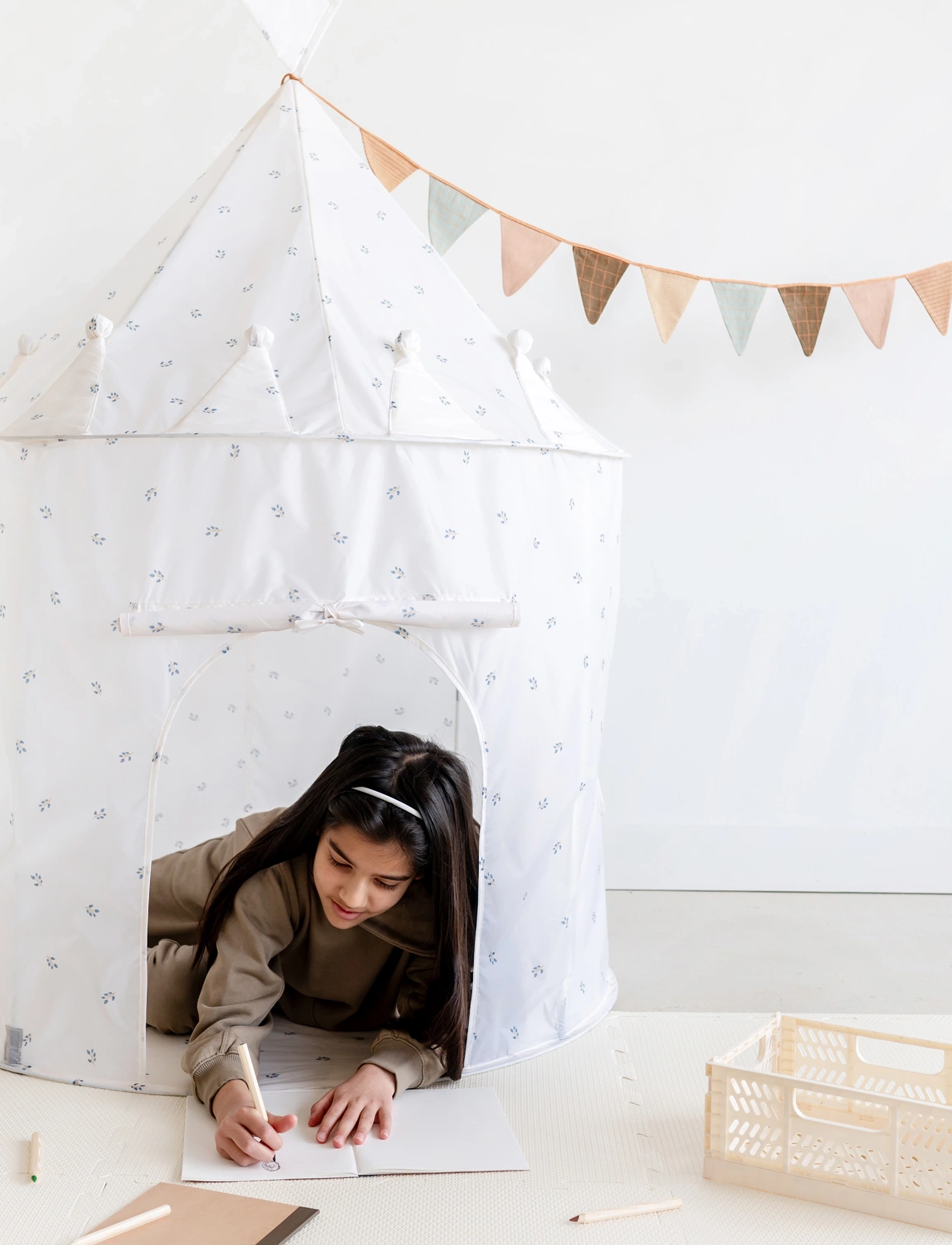3 Sprouts Play Tent, Blueberry Ivory, One Size, Tents & Tunnels, Weiß - Kinder