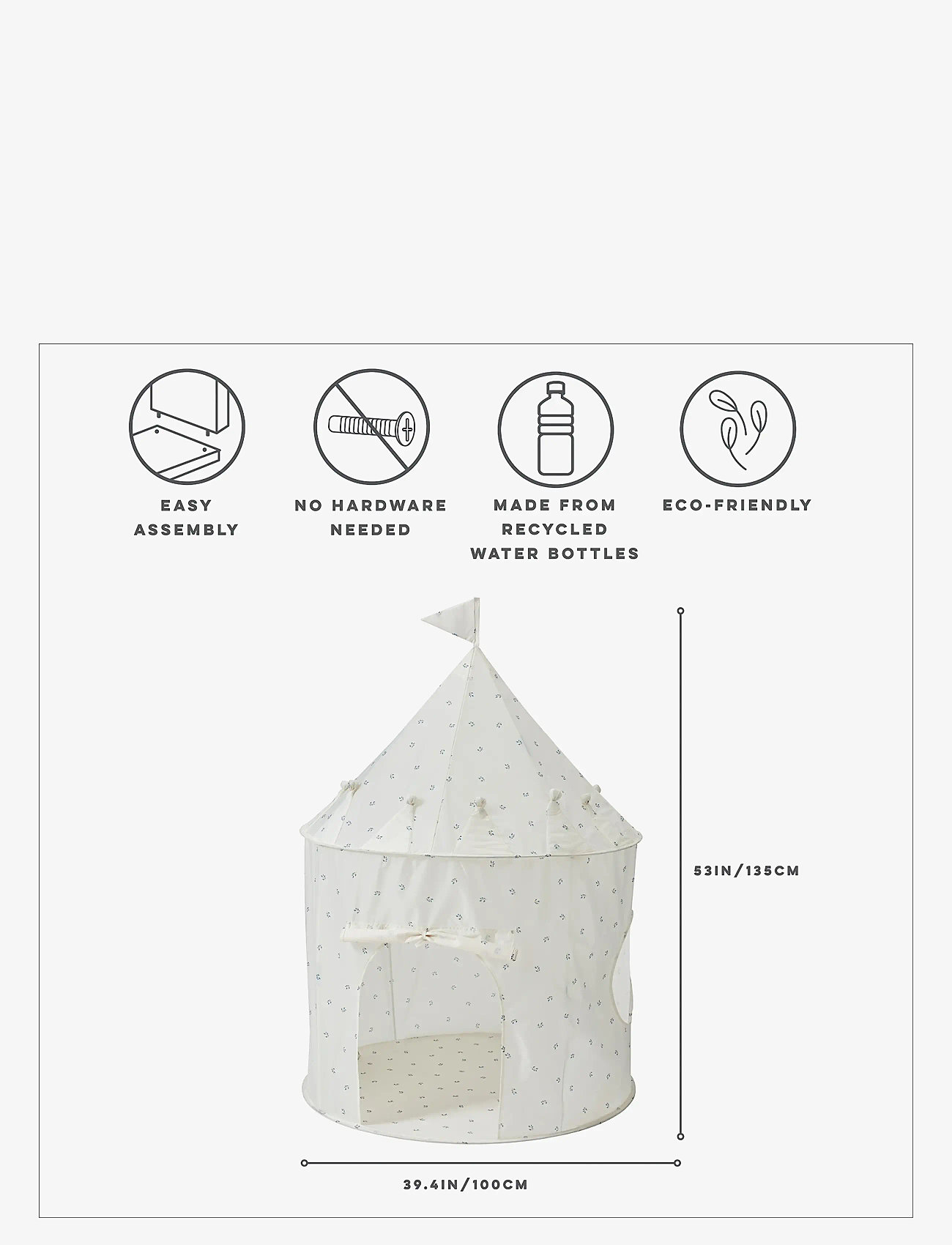 3 Sprouts - 3 Sprouts Play Tent, Blueberry Ivory - spielzelte und -tunnel - beige - 4