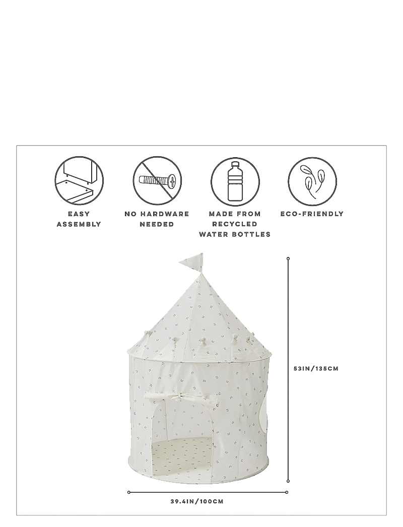 3 Sprouts - 3 Sprouts Play Tent, Blueberry Ivory - spielzelte und -tunnel - beige - 4