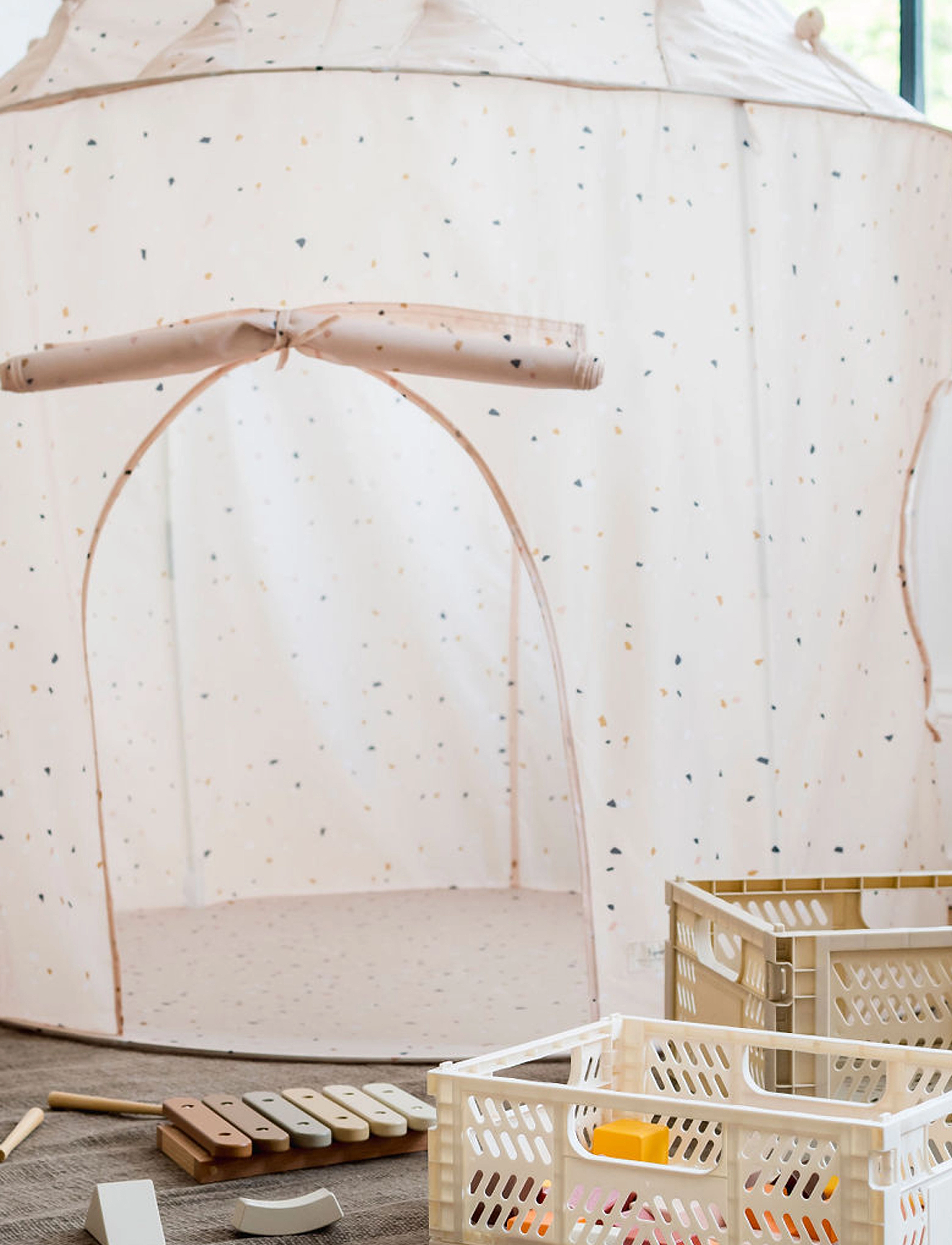3 Sprouts - 3 Sprouts Play tent, Terrazzo Almond - play tents & tunnels - almond - 3