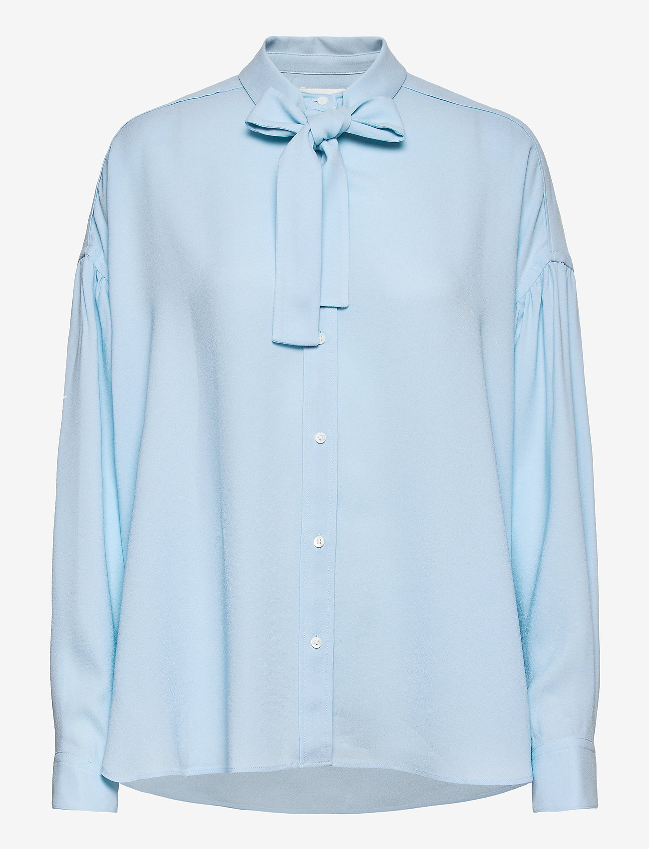 3.1 Phillip Lim - P212-2060CRP / LS SATIN CREPE SHIRT W TIE - blouses met lange mouwen - steel blue - 0