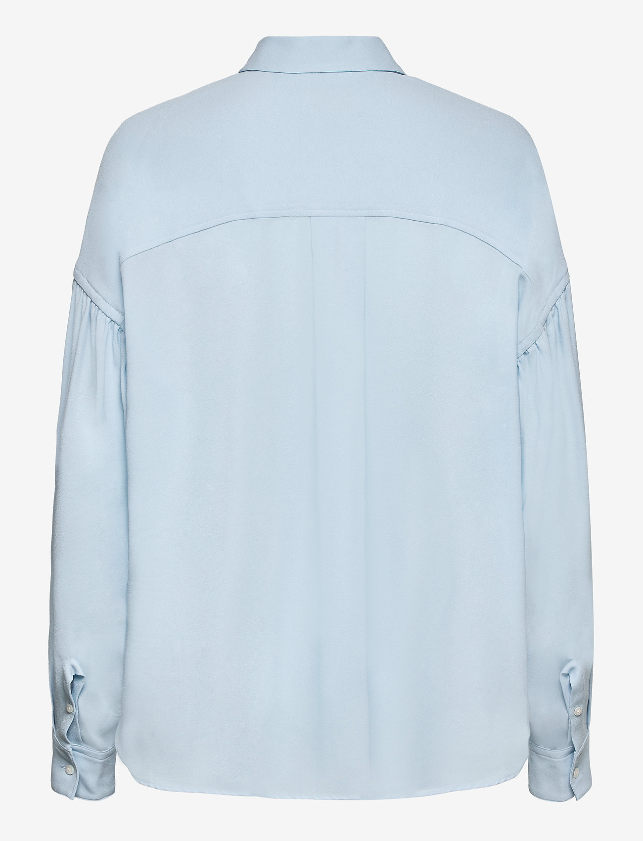 3.1 Phillip Lim - P212-2060CRP / LS SATIN CREPE SHIRT W TIE - long-sleeved blouses - steel blue - 1