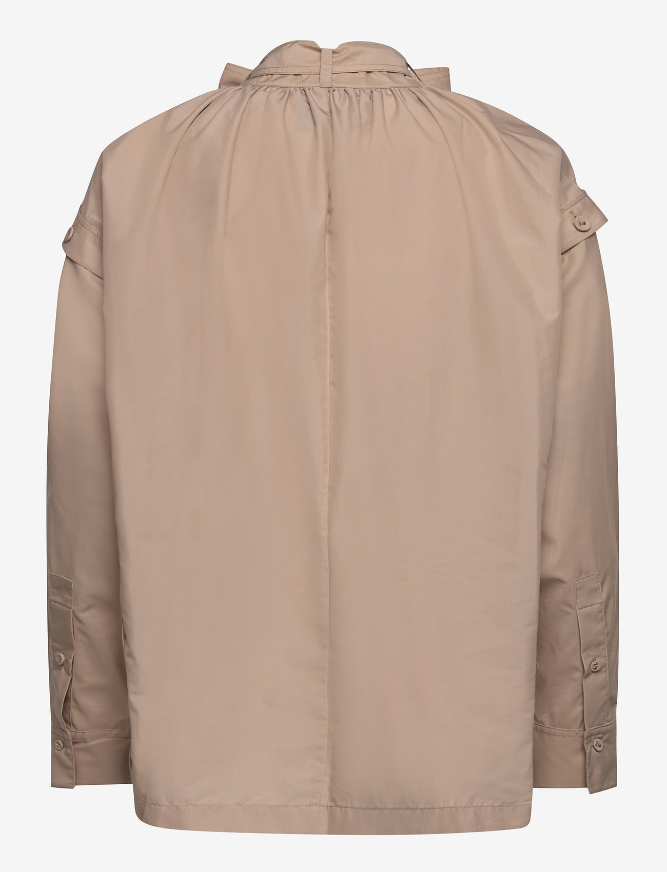 3.1 Phillip Lim - LS COTTON POPLIN TIE-NK BOXY SHIRT - long-sleeved blouses - khaki - 1