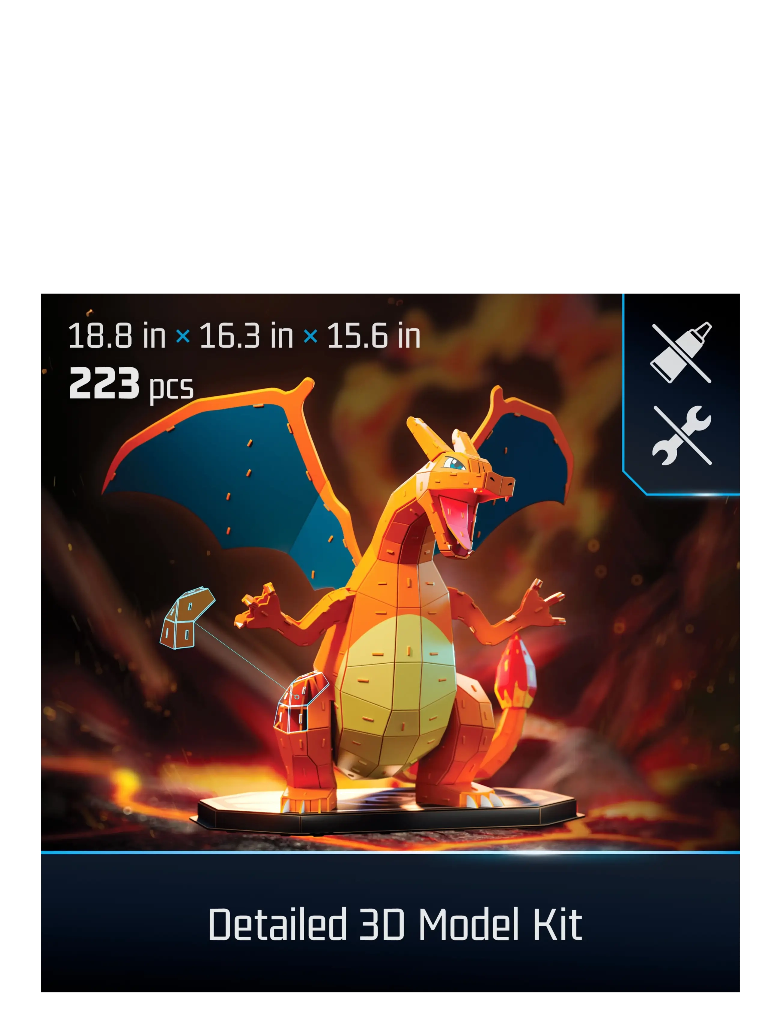 4D Puzzles - 4D Build Pokémon 37 cm - Charizard - multi - 1