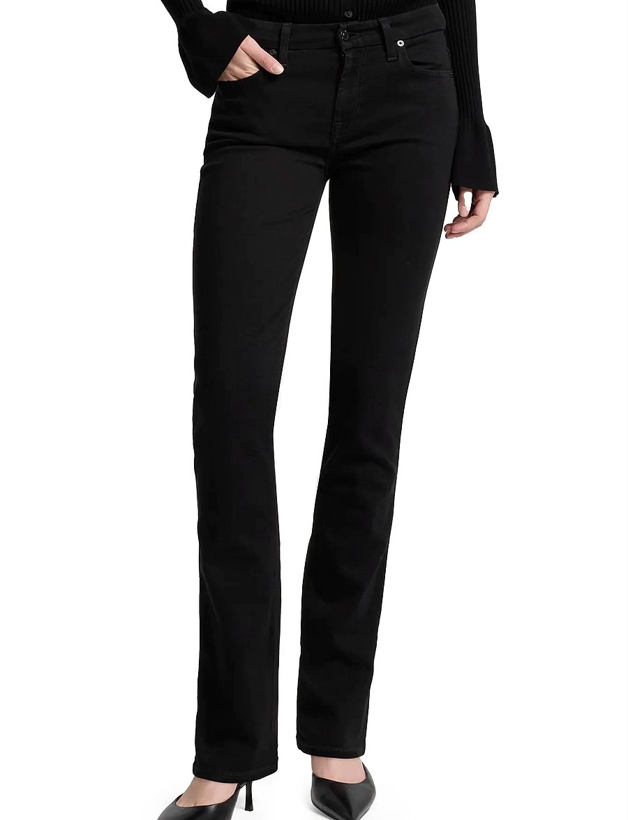 7 For All Mankind - KIMMIE STRAIGHT Rinsed Black - slim-fit-jeans - rinsed black - 0
