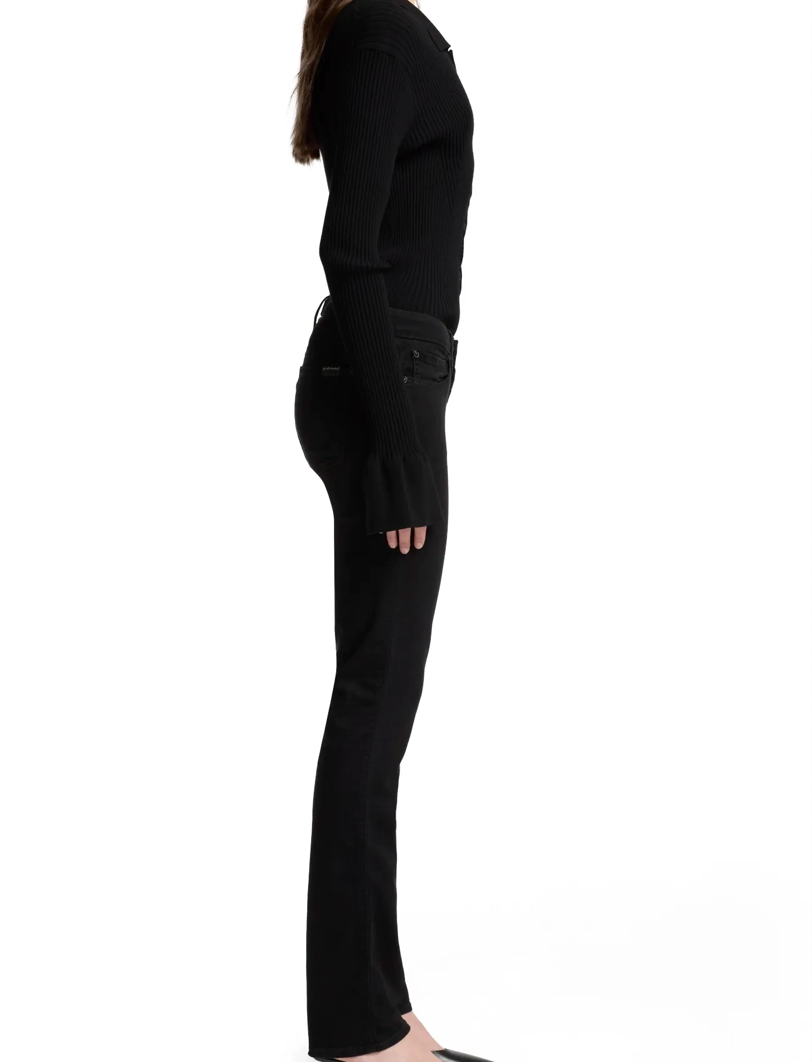 7 For All Mankind - KIMMIE STRAIGHT Rinsed Black - slim jeans - rinsed black - 3