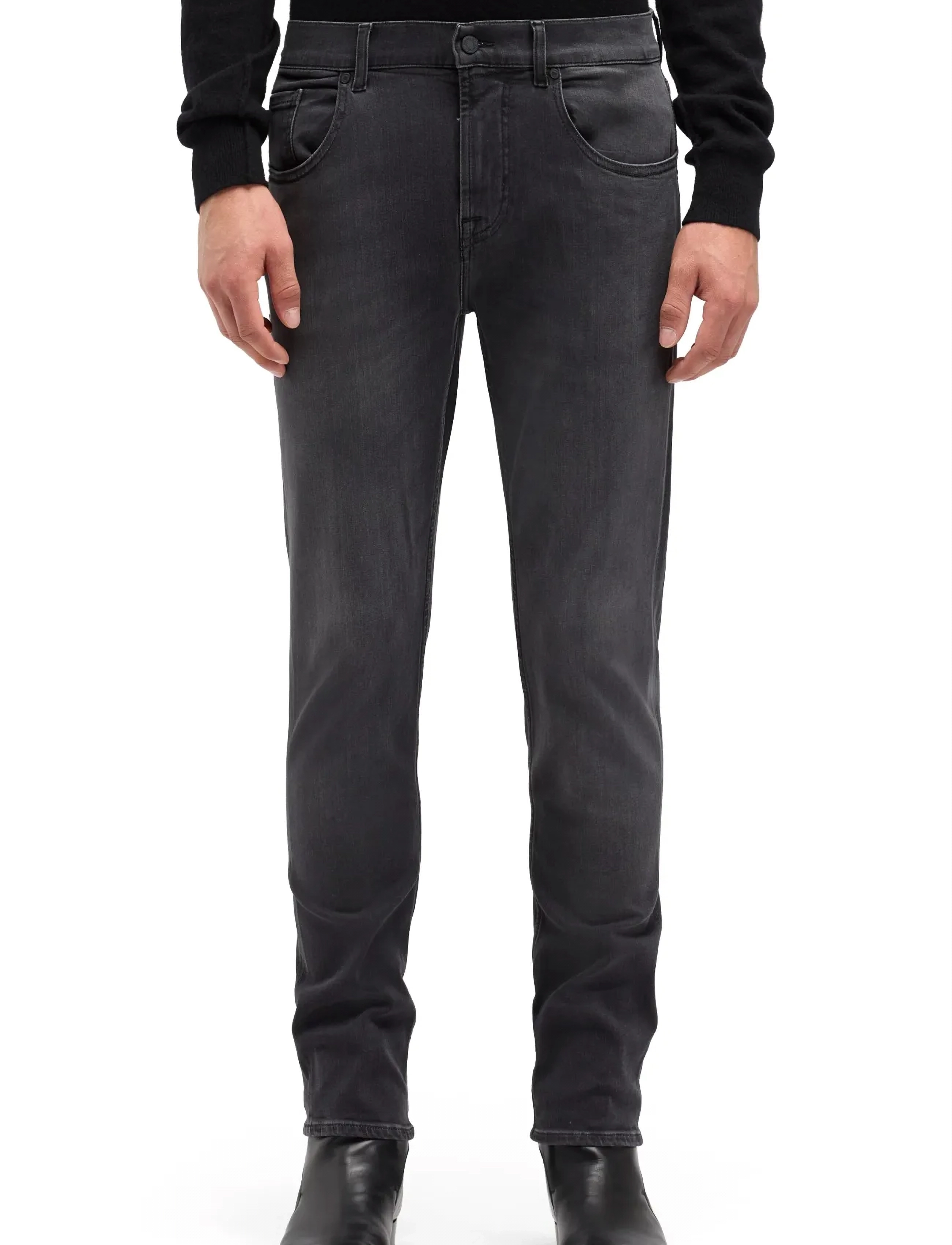 7 For All Mankind SLIMMY TAPERED Washed Black - Teksad - BLACK / grey
