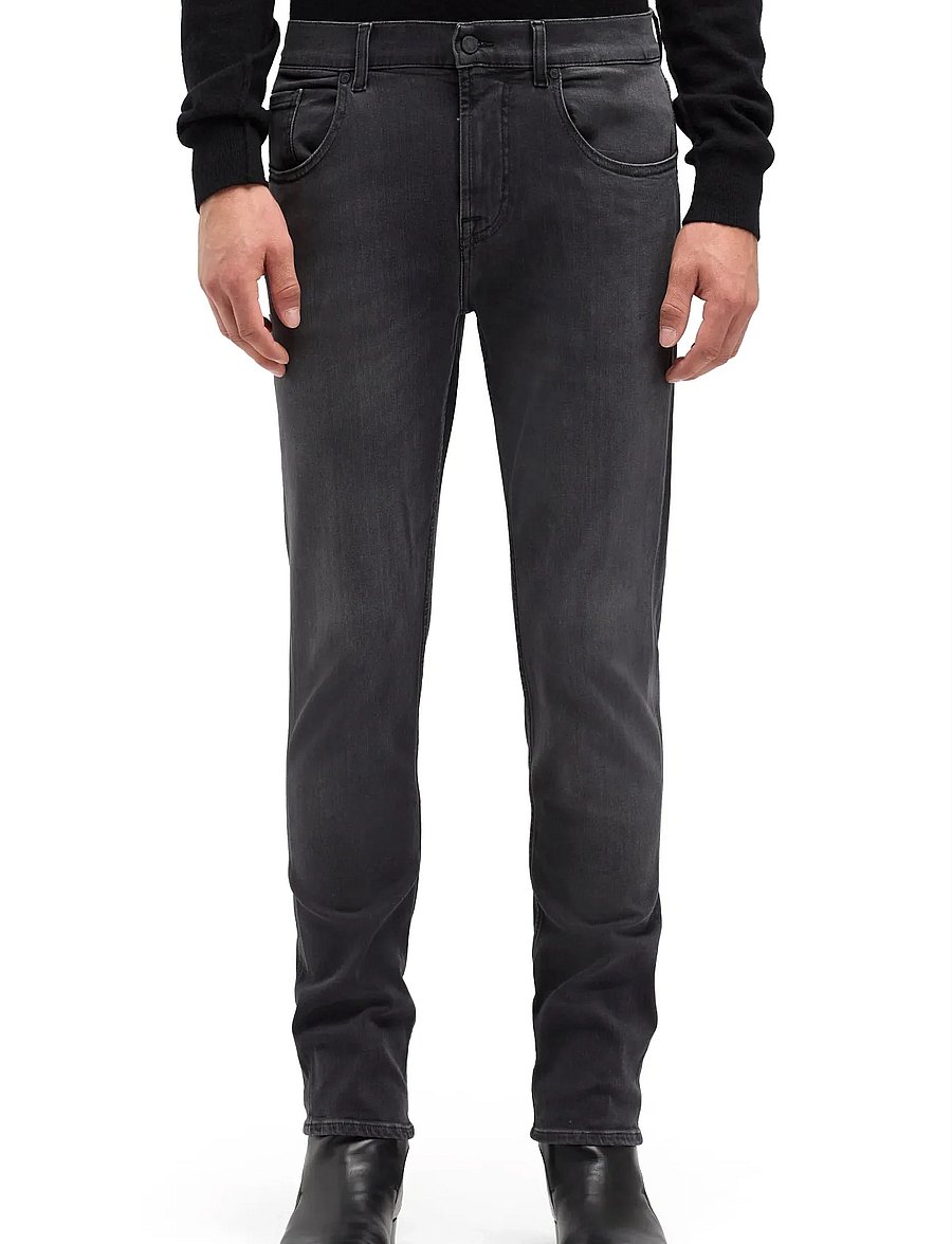 7 For All Mankind - SLIMMY TAPERED Washed Black - tapered jeans - black - 0